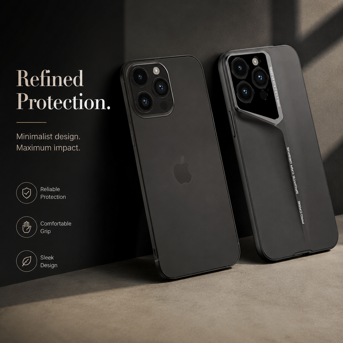 Premium iPhone Case Titanium Style Ultra Thin Shockproof Protective Cover Camera Lens Protection Matte Anti Fingerprint Non Slip Lightweight Slim PC