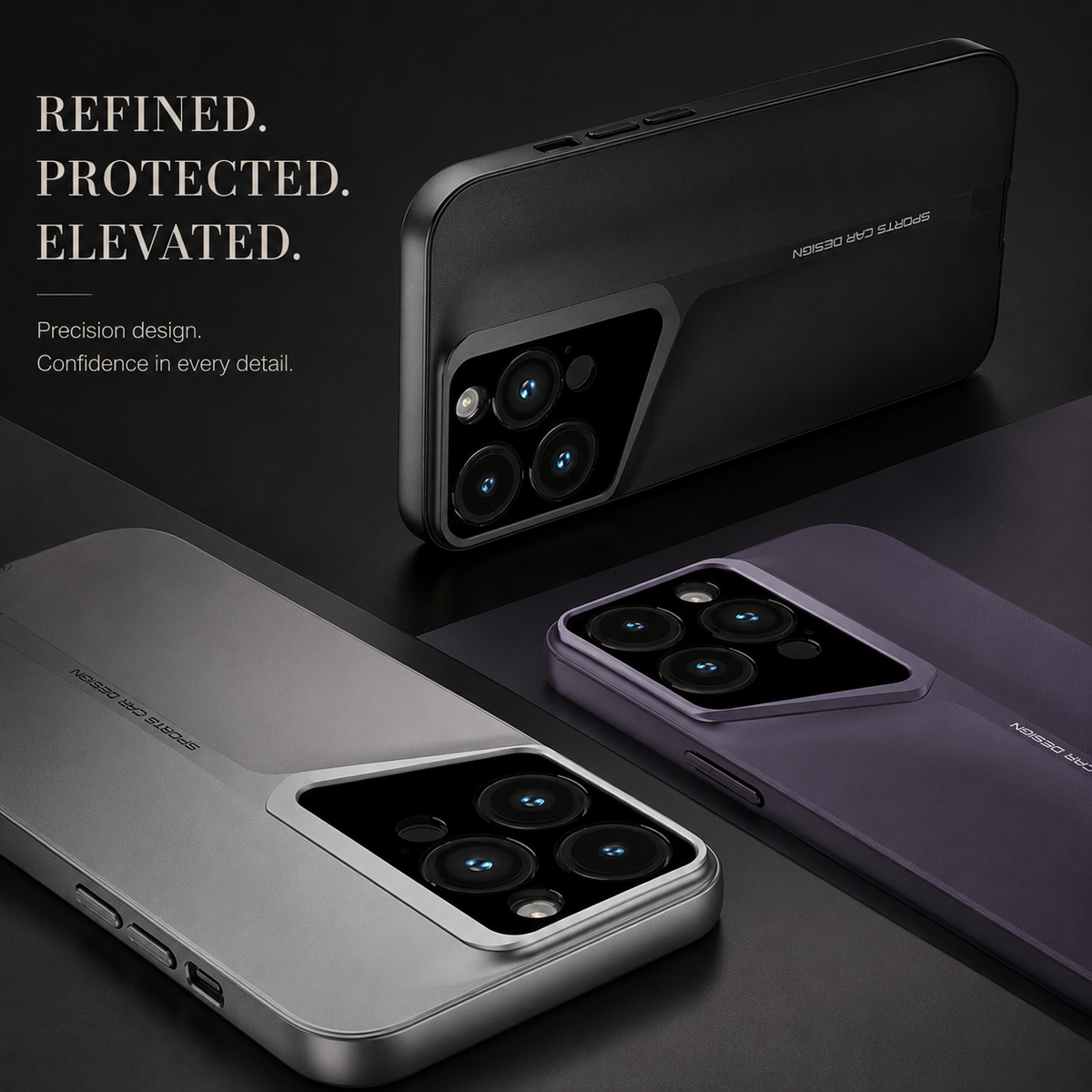 Premium iPhone Case Titanium Style Ultra Thin Shockproof Protective Cover Camera Lens Protection Matte Anti Fingerprint Non Slip Lightweight Slim PC