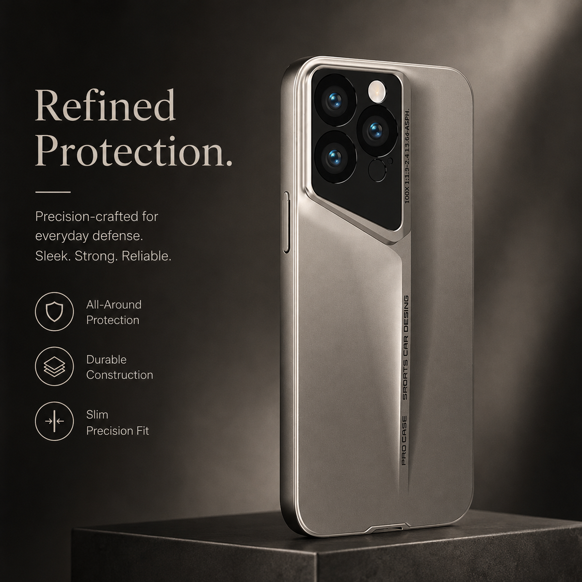 Premium iPhone Case Titanium Style Ultra Thin Shockproof Protective Cover Camera Lens Protection Matte Anti Fingerprint Non Slip Lightweight Slim PC
