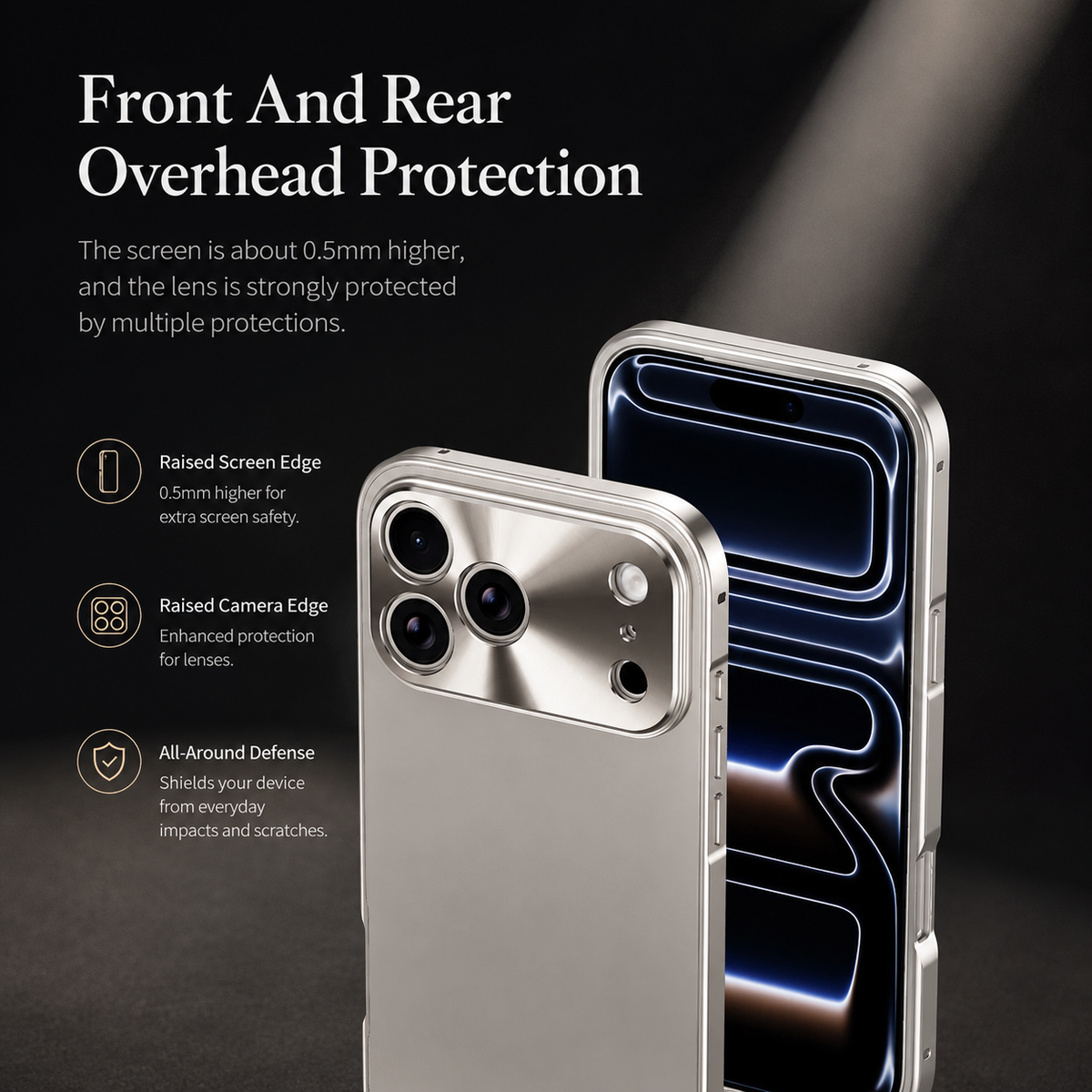 Premium iPhone Case Ultra Thin Aluminum Alloy Frame Shockproof Protective Cover Frosted PC Back Anti Scratch Anti Fingerprint Slim Matte Full Coverage