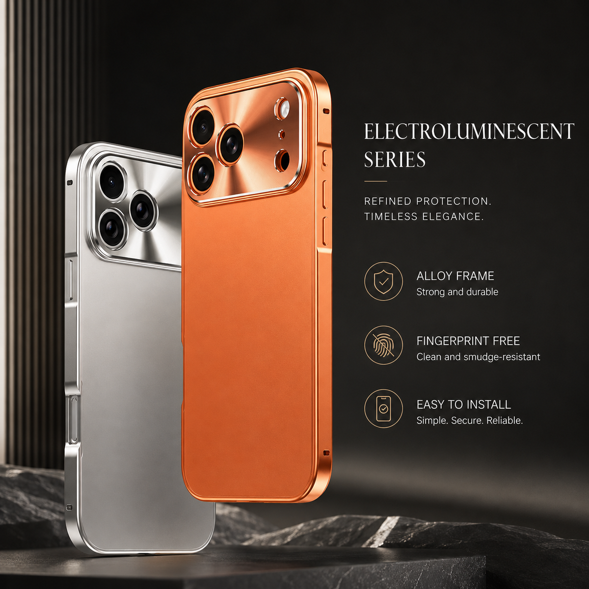 Premium iPhone Case Ultra Thin Aluminum Alloy Frame Shockproof Protective Cover Frosted PC Back Anti Scratch Anti Fingerprint Slim Matte Full Coverage