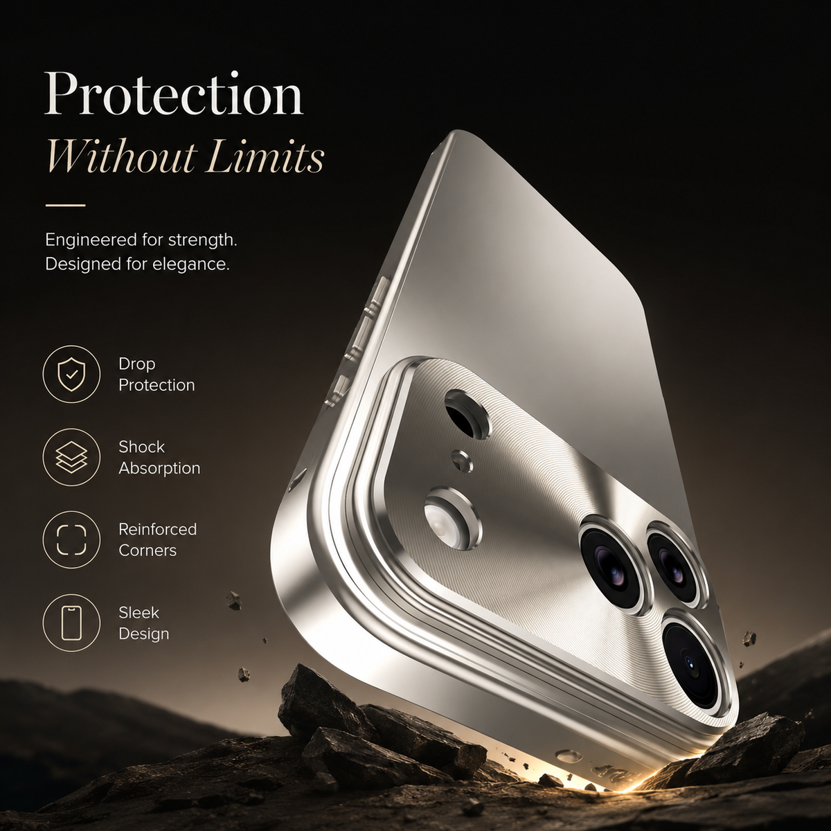 Premium iPhone Case Ultra Thin Aluminum Alloy Frame Shockproof Protective Cover Frosted PC Back Anti Scratch Anti Fingerprint Slim Matte Full Coverage