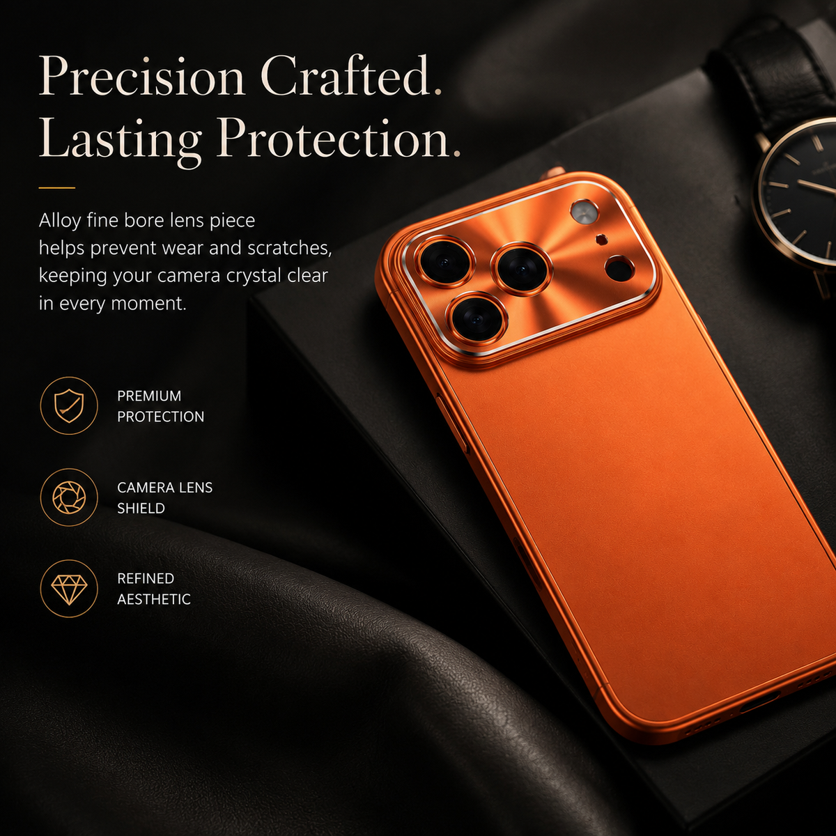 Premium iPhone Case Ultra Thin Aluminum Frame Frosted Matte Back Cover Shockproof Protective Camera Lens Guard Slim Design Full Coverage Anti Fingerprint Description Title