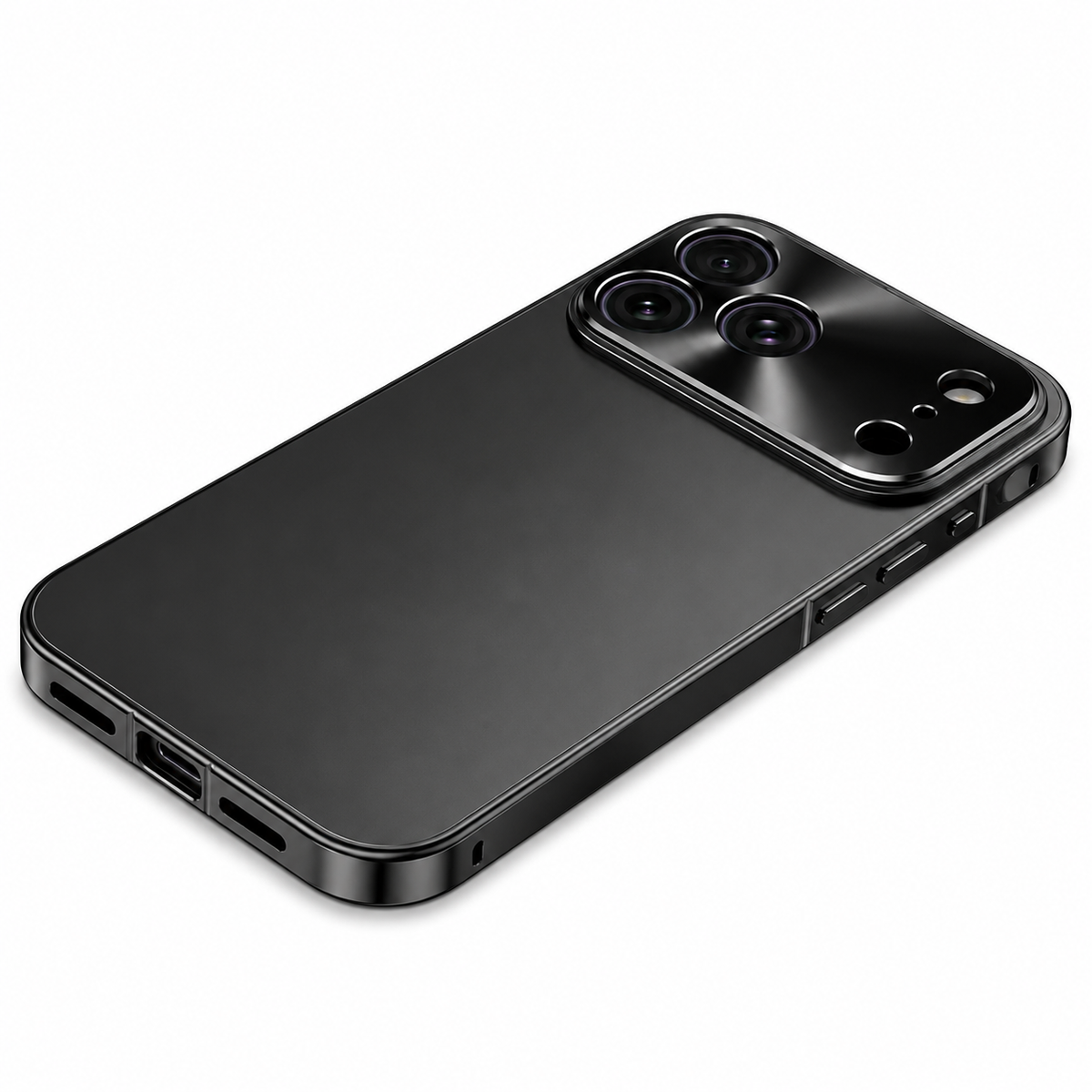 Premium iPhone Case Ultra Thin Aluminum Frame Frosted Matte Back Cover Shockproof Protective Camera Lens Guard Slim Design Full Coverage Anti Fingerprint Description Title