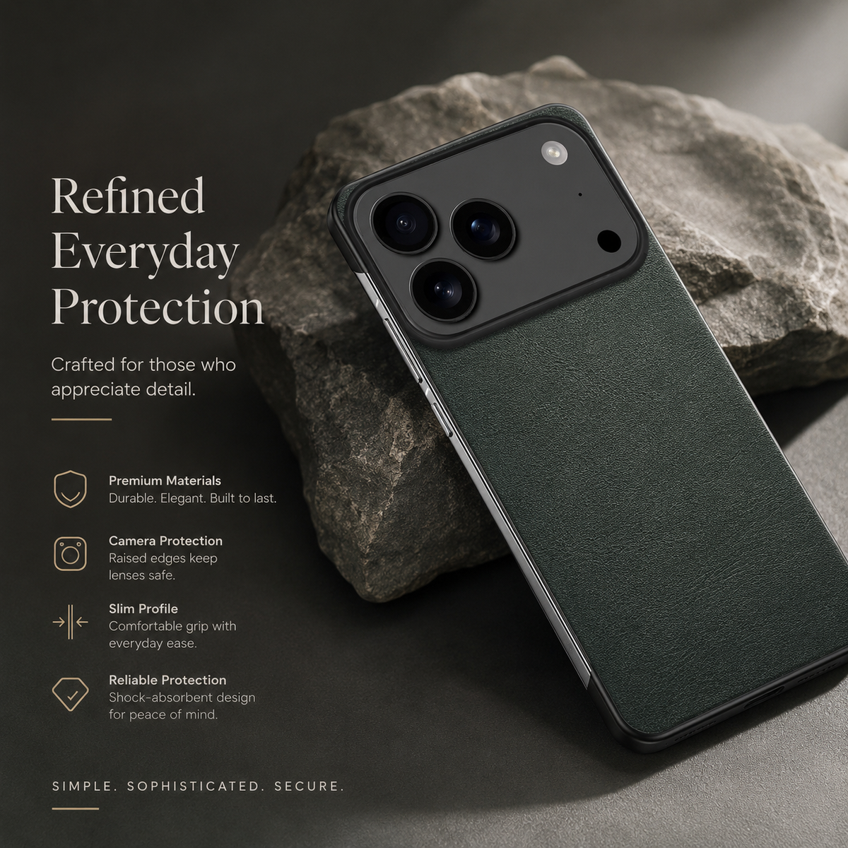 Premium iPhone Case Ultra Thin Frameless Leather PC Cover MagSafe Compatible Shockproof Anti Fall Borderless Protection Camera Lens Guard Slim Design