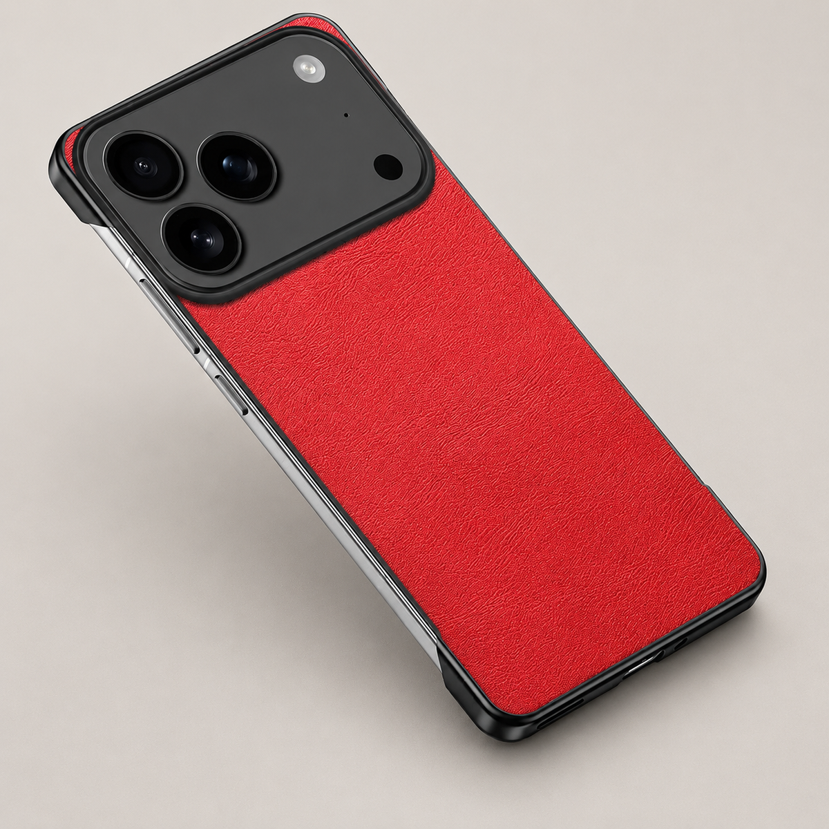 Premium iPhone Case Ultra Thin Frameless Leather PC Cover MagSafe Compatible Shockproof Anti Fall Borderless Protection Camera Lens Guard Slim Design
