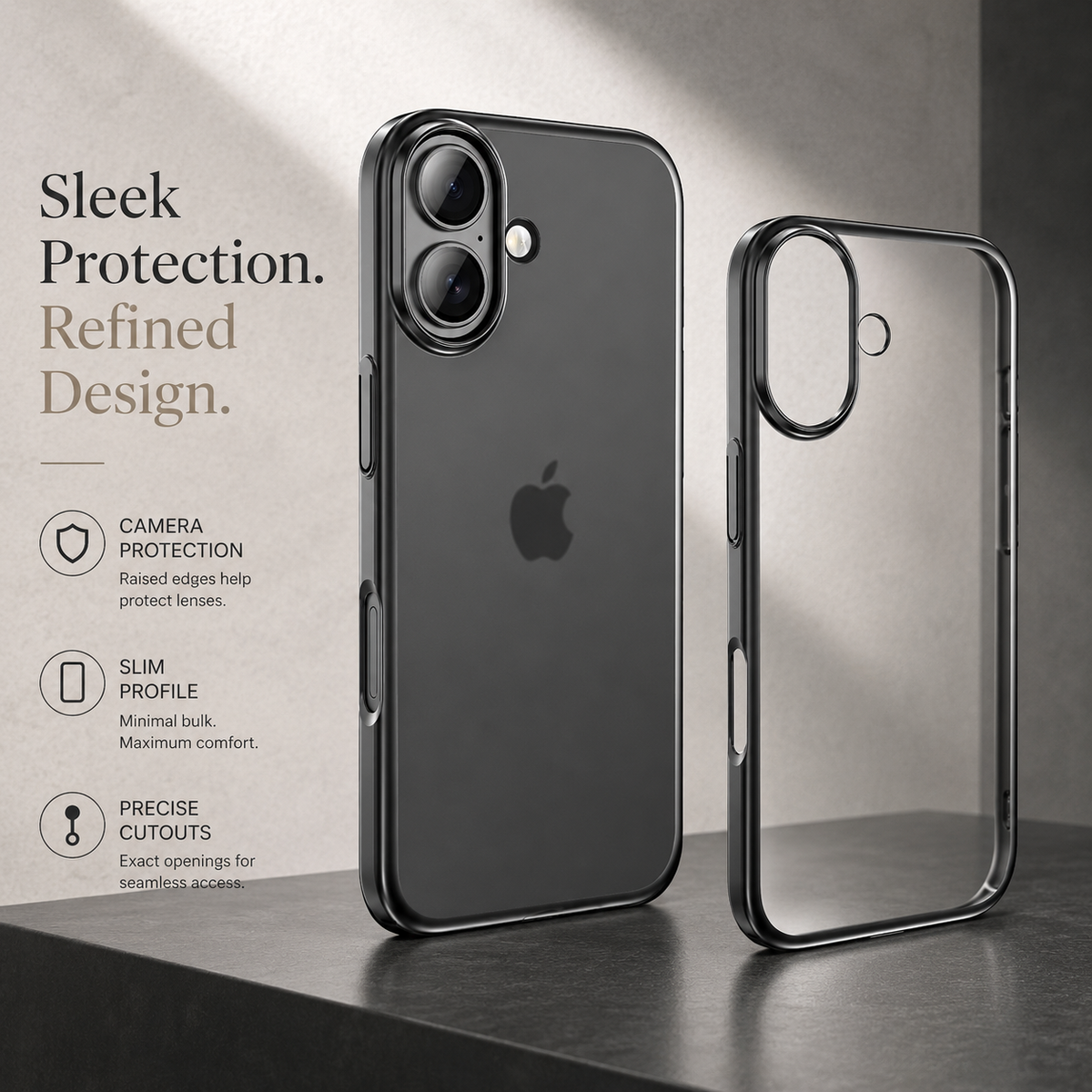 Premium iPhone Case Ultra Thin Frosted Translucent Shockproof PC TPU Electroplating Anti Scratch Anti Fingerprint Non Slip Lightweight Protective Cover
