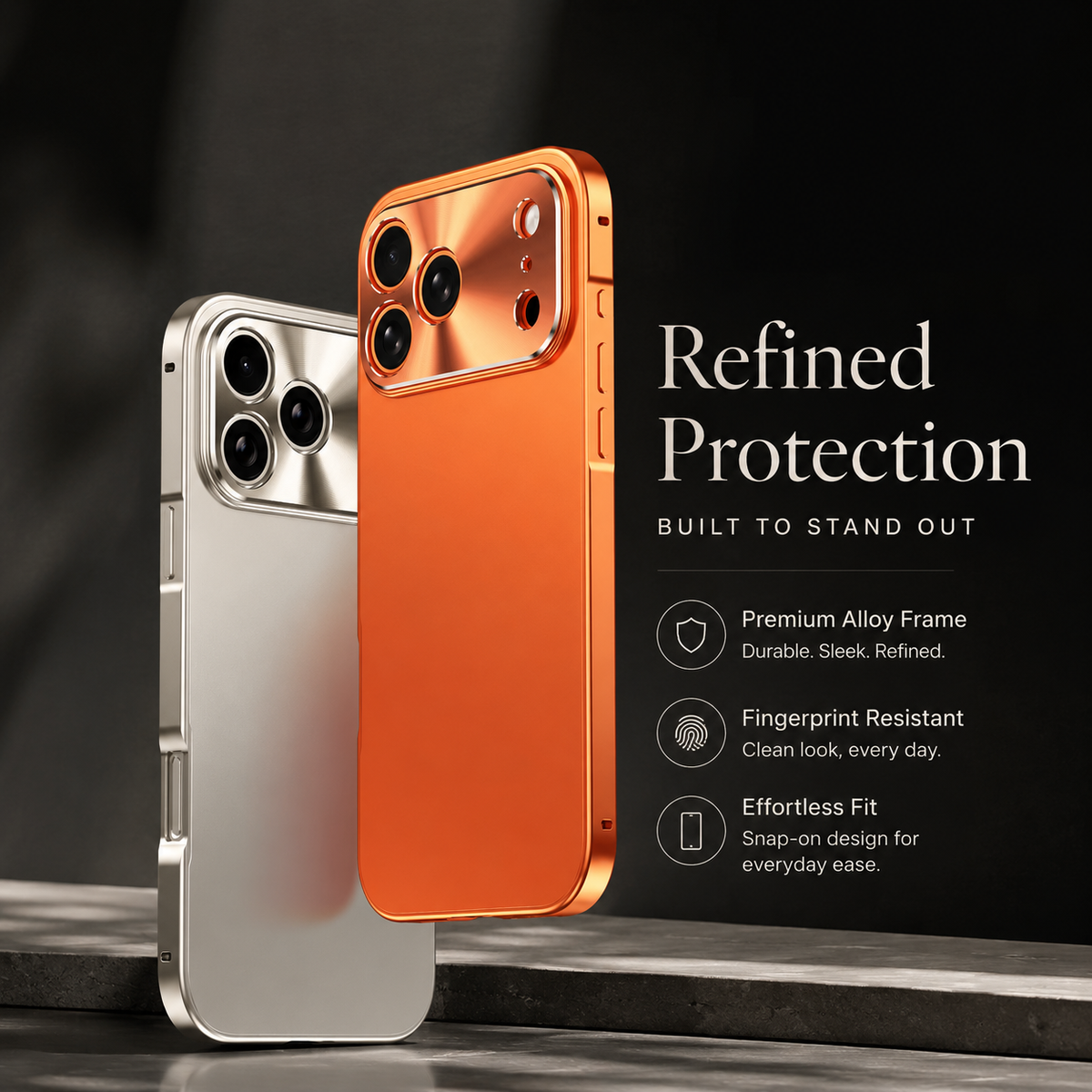 Premium iPhone Case Ultra Thin Protective Cover Aluminum Alloy Frame Frosted Matte Backplate Shockproof Camera Lens Guard Slim Lightweight Design