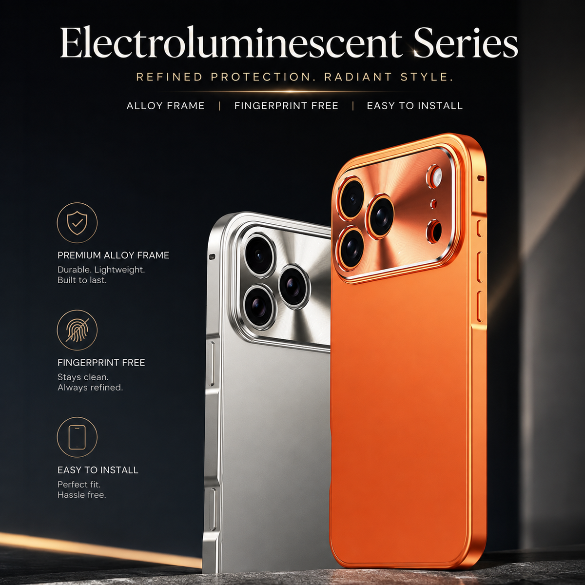Premium iPhone Case Ultra Thin Protective Cover Aluminum Alloy Frame Frosted Matte Backplate Shockproof Camera Lens Guard Slim Lightweight Design