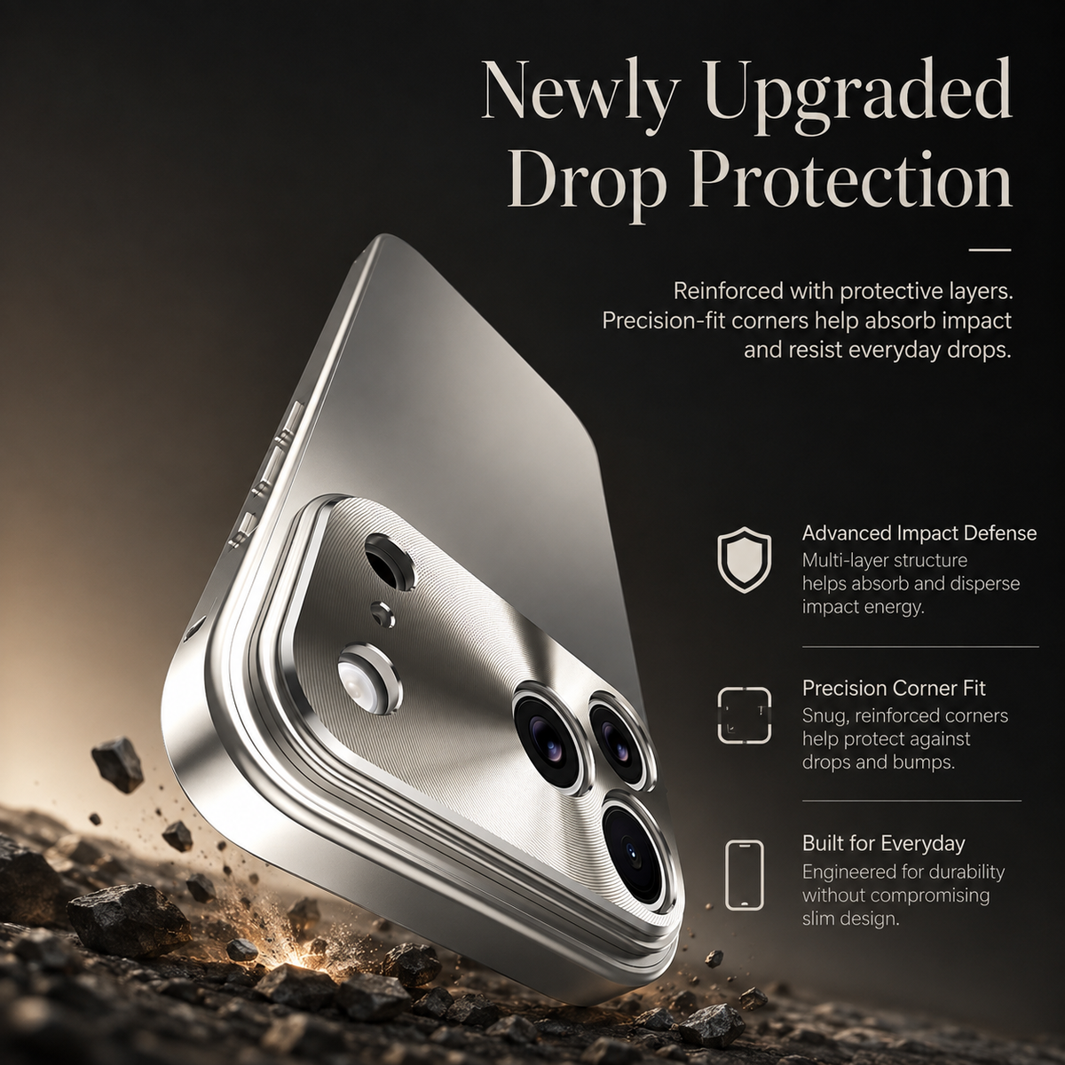 Premium iPhone Case Ultra Thin Protective Cover Aluminum Alloy Frame Frosted Matte Backplate Shockproof Camera Lens Guard Slim Lightweight Design
