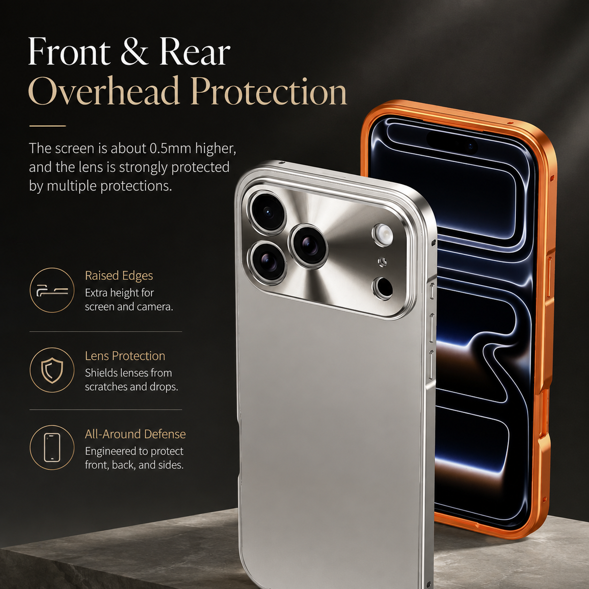 Premium iPhone Case Ultra Thin Protective Cover Aluminum Alloy Frame Frosted Matte Backplate Shockproof Camera Lens Guard Slim Lightweight Design