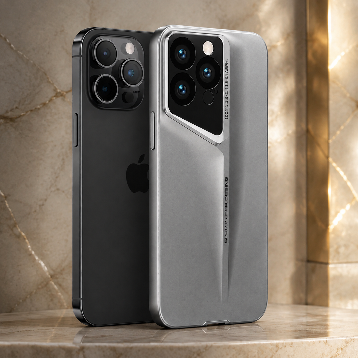 Premium iPhone Case Ultra Thin Titanium Blade Cover Shockproof Camera Lens Protection Lightweight Protective Case Slim Anti Scratch Durable Hard Back Design