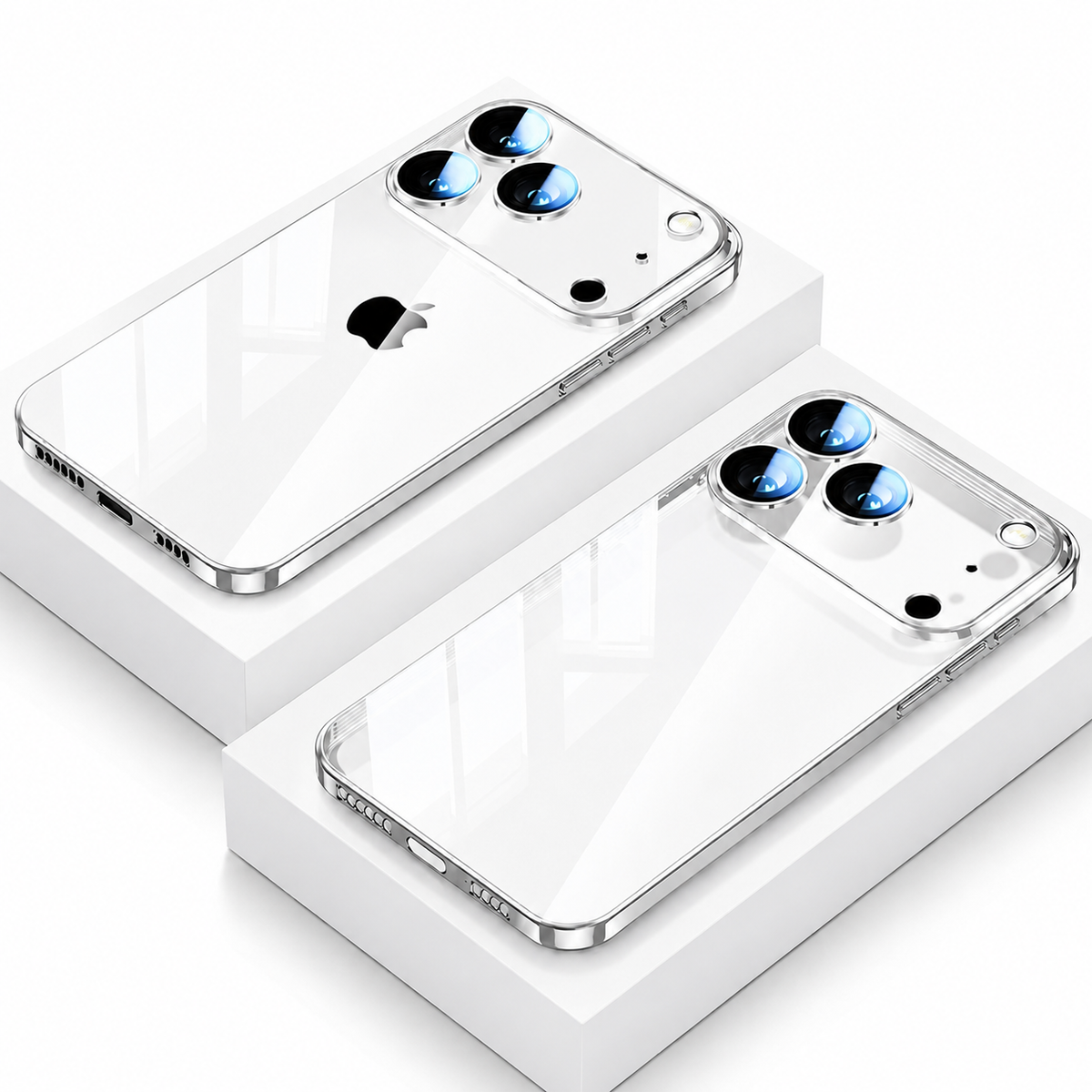 Premium iPhone Case Ultra Thin Transparent TPU Cover Full Lens Protection Shockproof Anti Fingerprint Non Slip Slim Lightweight Anti Scratch Clear Design