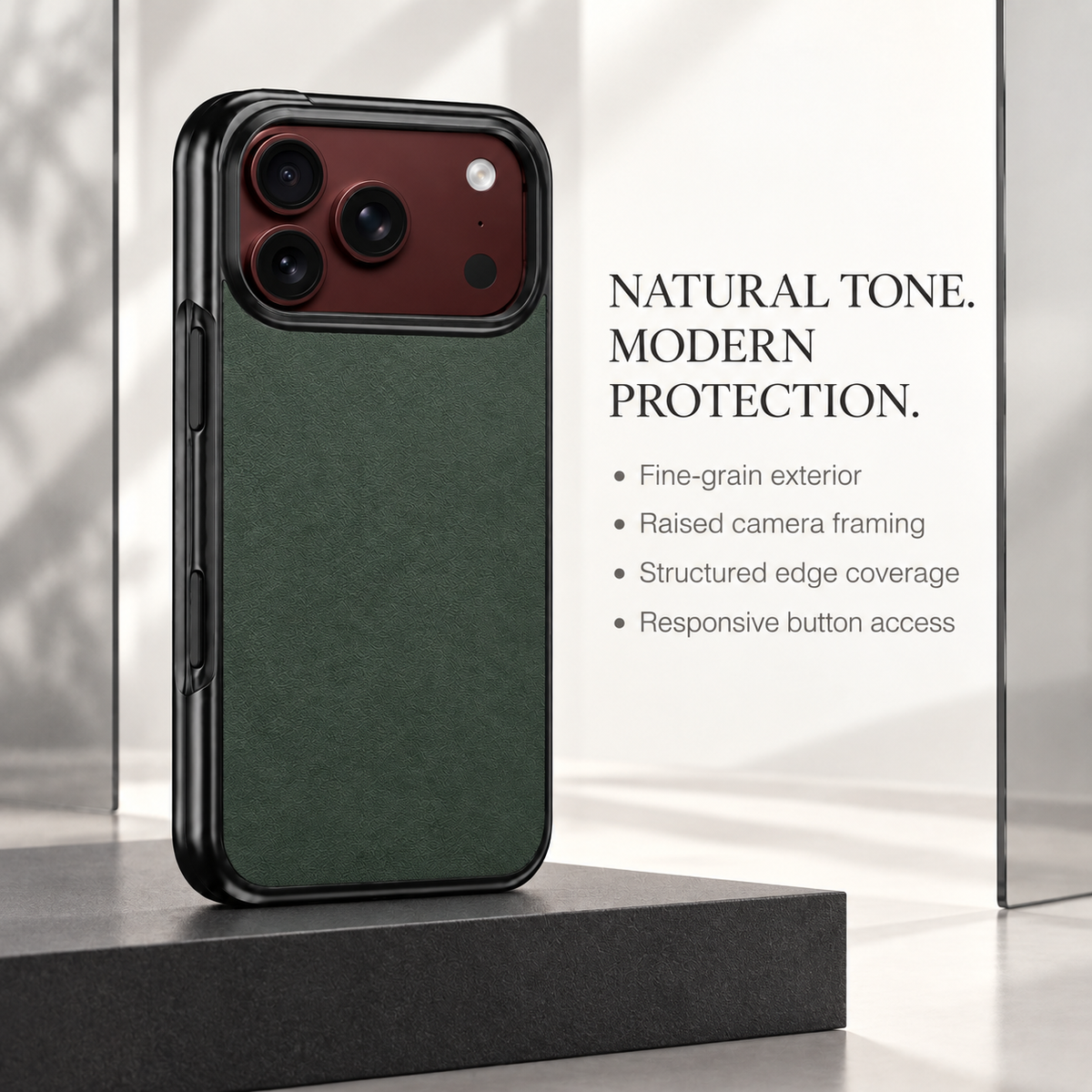 Premium iPhone Case Vegan Leather Sheepskin Texture Business Matte Foldable Shockproof Anti Scratch Non Slip Full Protection Slim Protective Cover Case