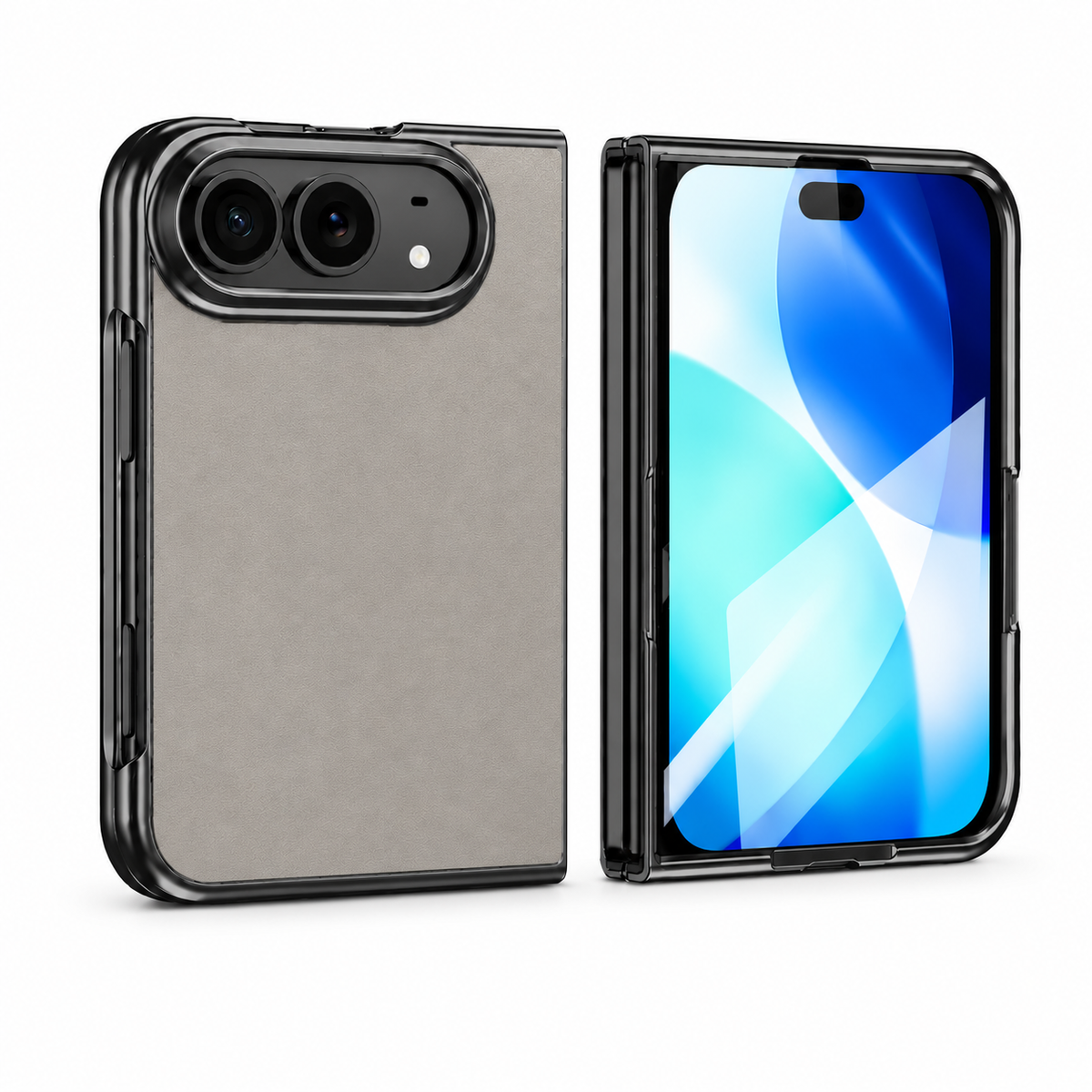 Premium iPhone Case Vegan Leather Sheepskin Texture Business Matte Foldable Shockproof Anti Scratch Non Slip Full Protection Slim Protective Cover Case