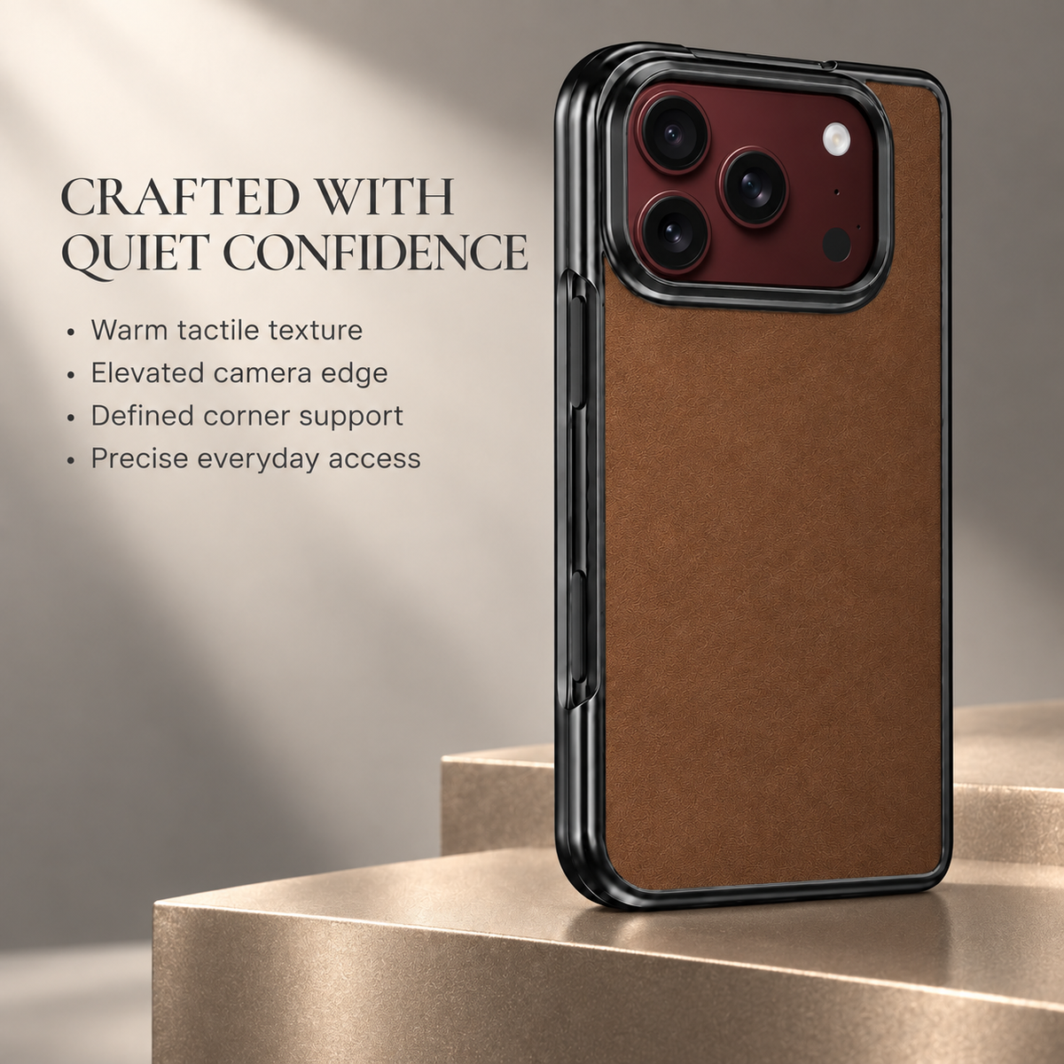 Premium iPhone Case Vegan Leather Sheepskin Texture Business Matte Foldable Shockproof Anti Scratch Non Slip Full Protection Slim Protective Cover Case