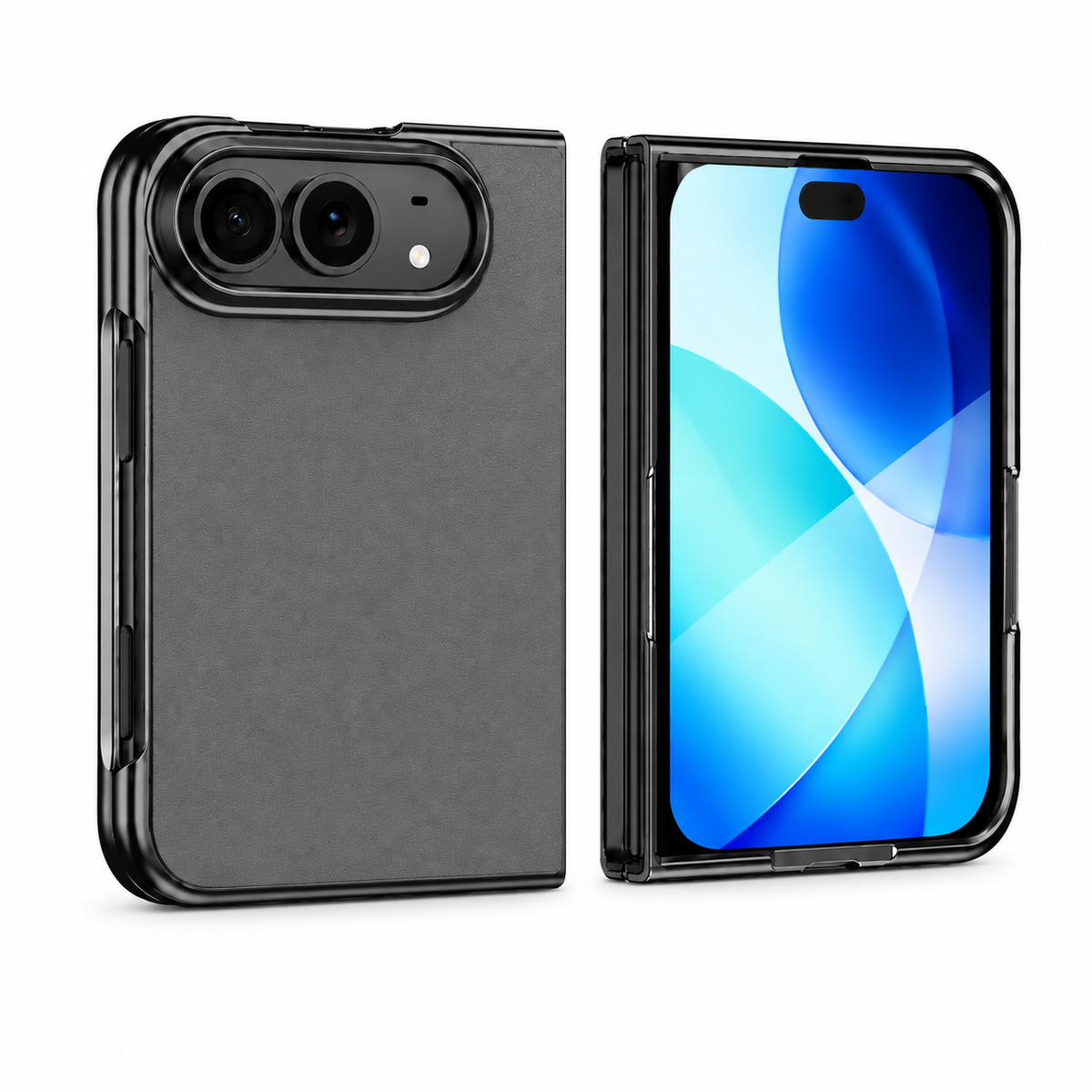Premium iPhone Case Vegan Leather Sheepskin Texture Business Matte Foldable Shockproof Anti Scratch Non Slip Full Protection Slim Protective Cover Case
