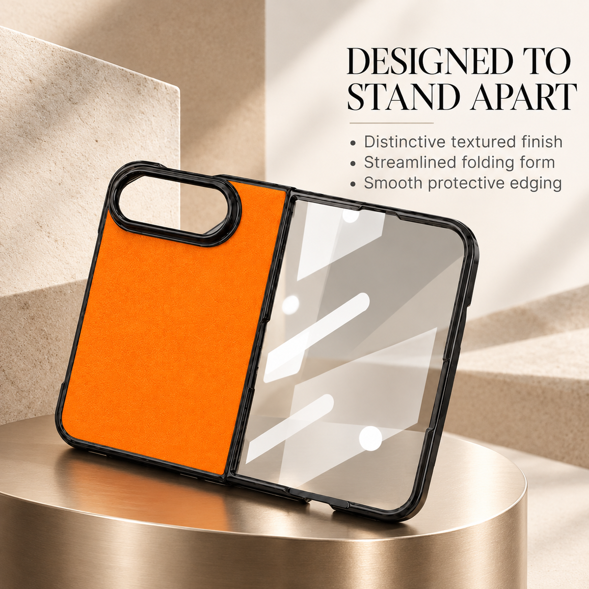 Premium iPhone Case Vintage Leather Style Semi Clear Acrylic Soft Touch Sweat Resistant Slim Foldable Protective Shockproof Phone Cover Case Design