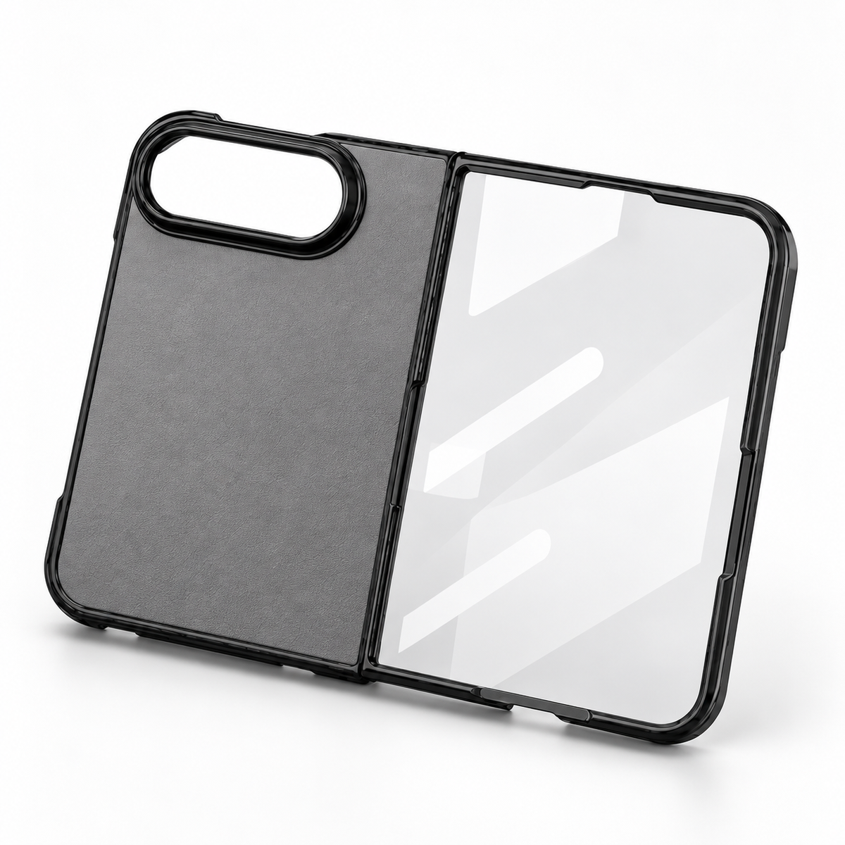 Premium iPhone Case Vintage Leather Style Semi Clear Acrylic Soft Touch Sweat Resistant Slim Foldable Protective Shockproof Phone Cover Case Design