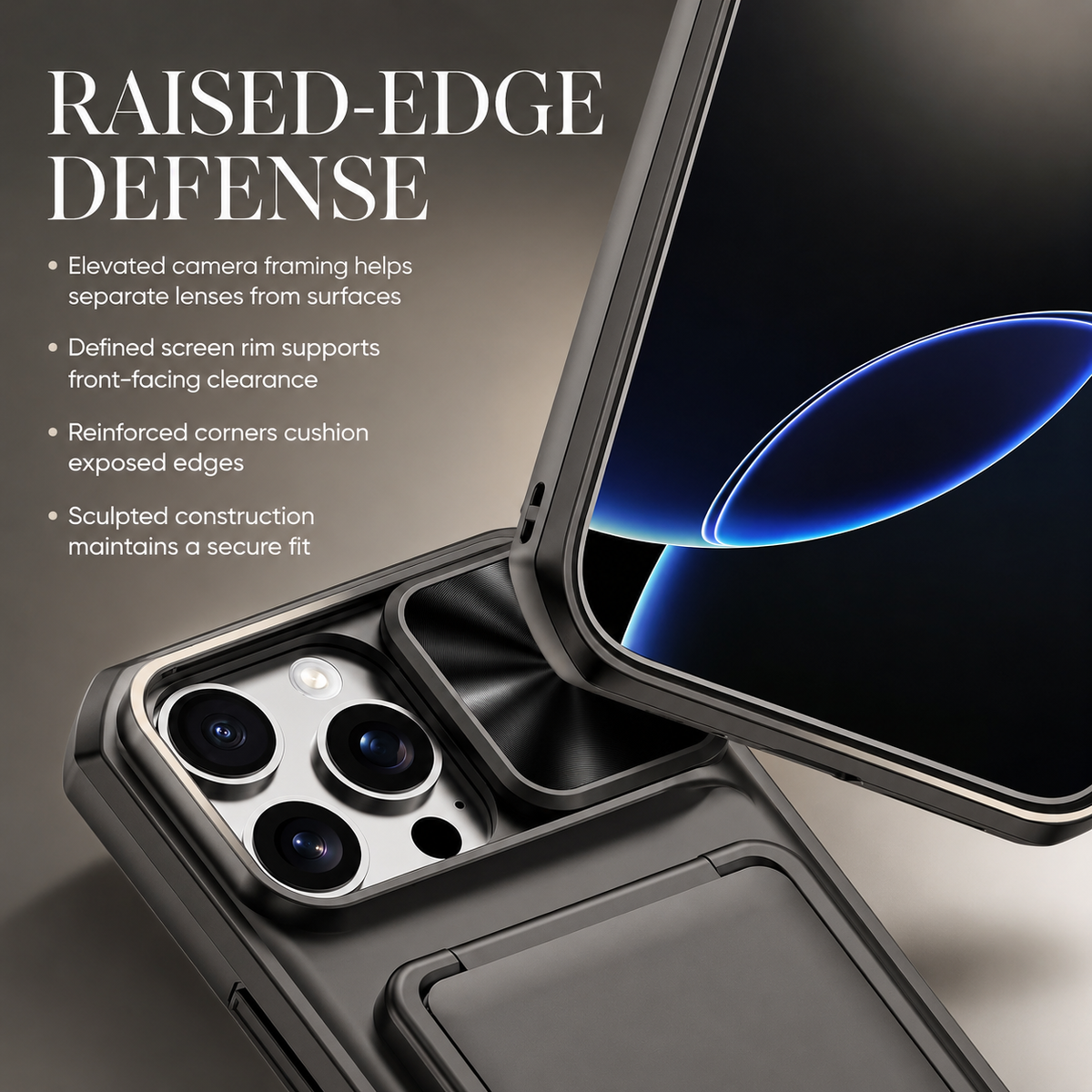 Premium iPhone Case Wallet Card Holder 3-4 Cards Kickstand Slide Camera Cover Wrist Strap Shockproof PC TPU Rugged Protective Phone Case
