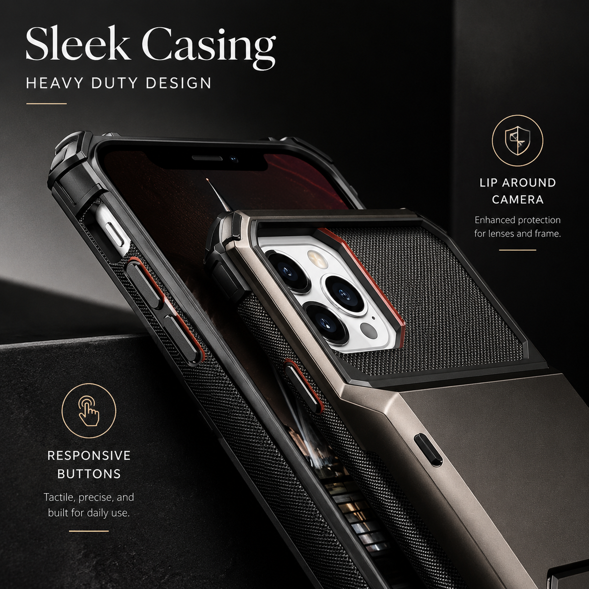 Premium iPhone Case Wallet Card Holder Hidden Flip Door Shockproof Protective Cover Dual Layer Armor Anti Scratch Camera Protection Raised Screen Grip
