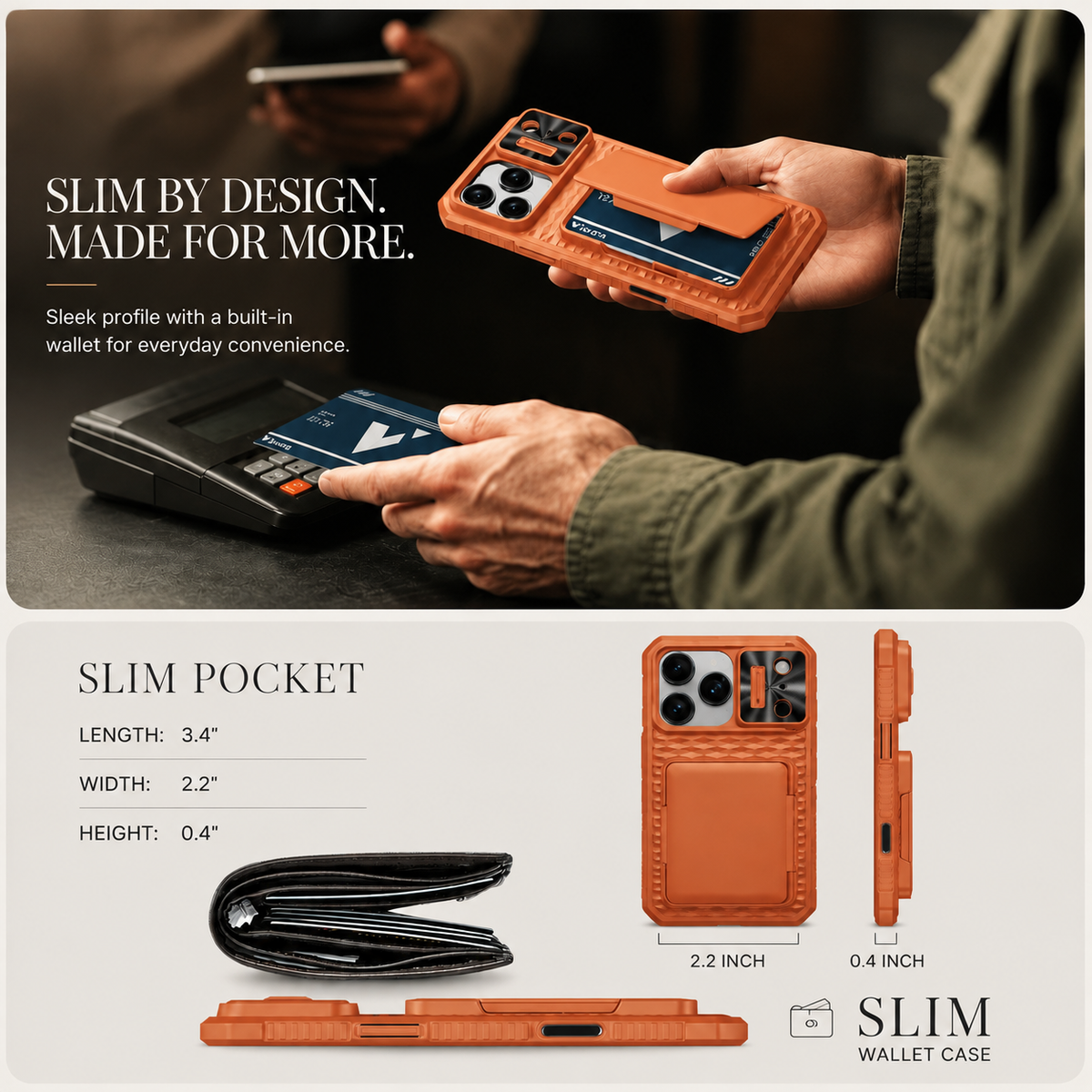 Premium iPhone Case Wallet Card Holder Sliding Camera Cover Stand MagSafe Compatible RFID Blocking Dual Layer Shockproof Heavy Duty Full Protection Design