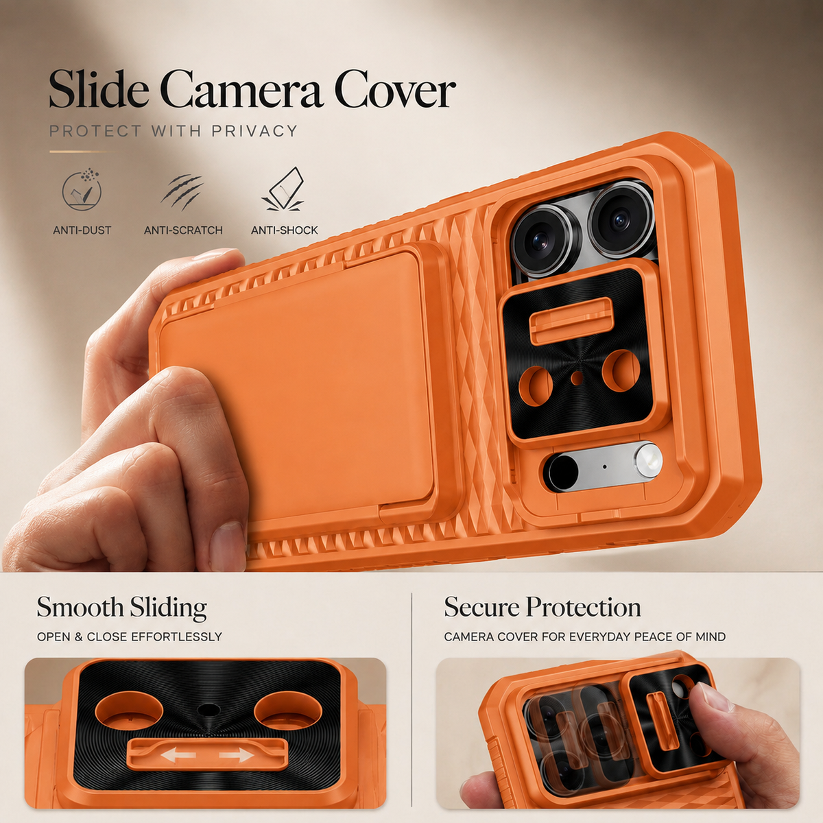 Premium iPhone Case Wallet Card Holder Sliding Camera Cover Stand MagSafe Compatible RFID Blocking Dual Layer Shockproof Heavy Duty Full Protection Design