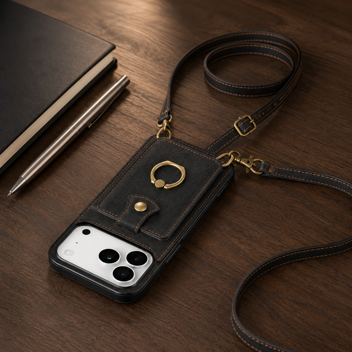 Premium iPhone Case Wallet Cover Card Holder 360 Rotating Ring Kickstand RFID Blocking PU Leather Shockproof Full Protection Slim Magnetic Closure Design