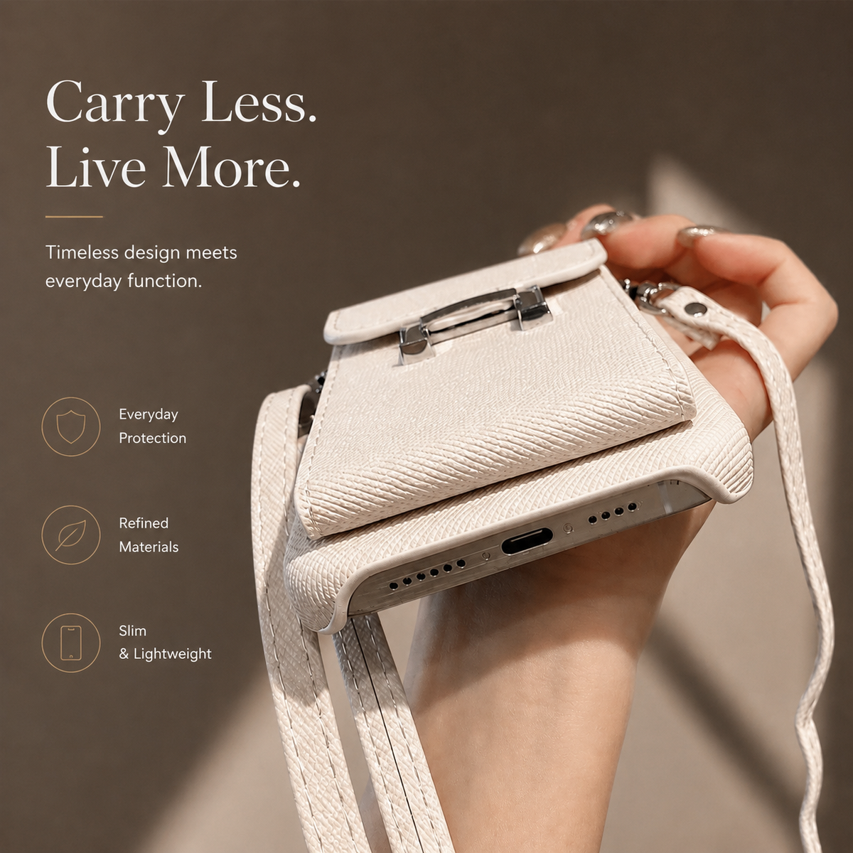 Premium iPhone Case Wallet Crossbody Flip Cover PU Leather Card Pocket Shoulder Strap Magnetic Closure Shockproof RFID Blocking Full Coverage