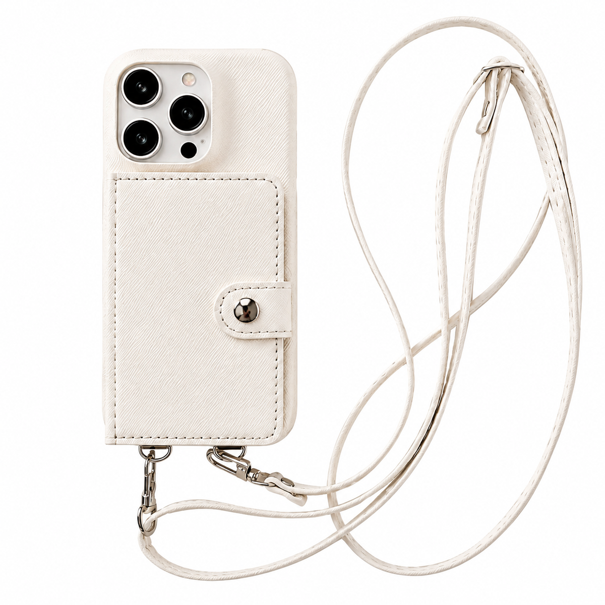 Premium iPhone Case Wallet Crossbody Flip Cover PU Leather Card Pocket Shoulder Strap Magnetic Closure Shockproof RFID Blocking Full Coverage