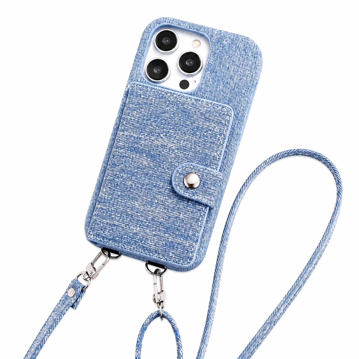 Premium iPhone Case Wallet Crossbody Flip Cover PU Leather Card Pocket Shoulder Strap Magnetic Closure Shockproof RFID Blocking Full Coverage