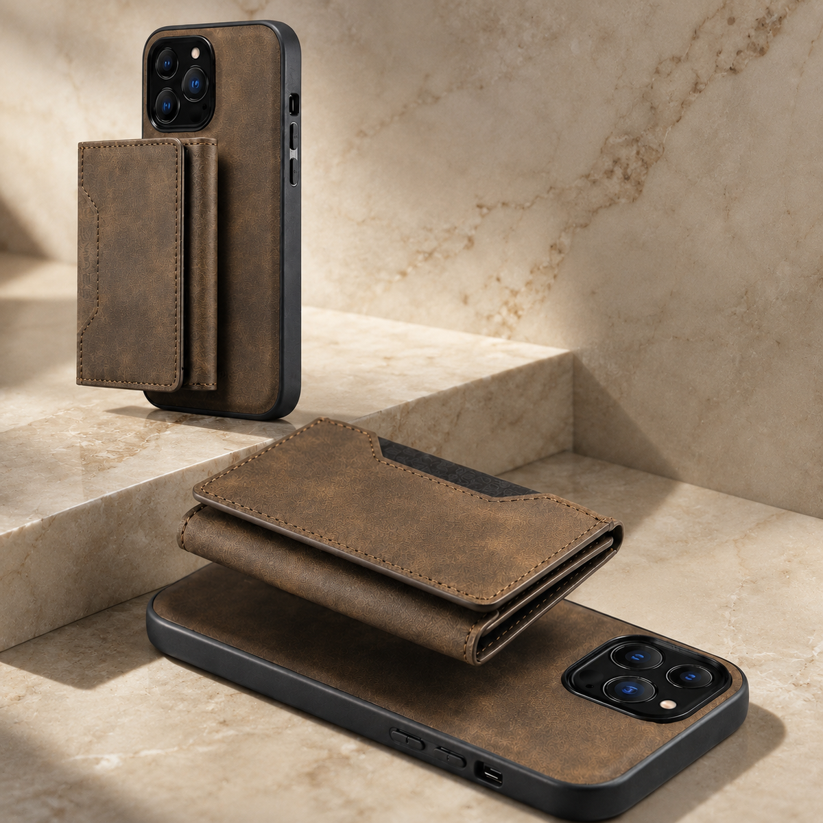 Premium iPhone Case Wallet MagSafe Compatible Detachable Leather Flip Cover Card Holder Shockproof Full Protection Camera Lens Guard Slim Magnetic Stand Design