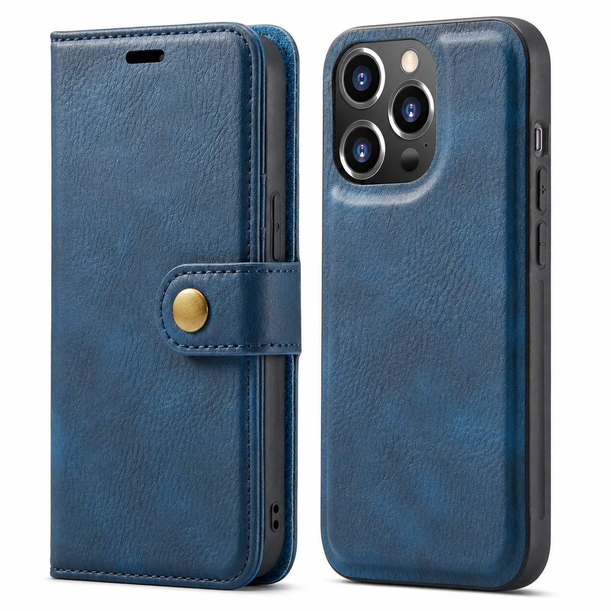 Premium iPhone Case Wallet MagSafe Compatible Detachable Magnetic Leather Shockproof Protective Cover Card Holder Camera Lens Protection Slim Design