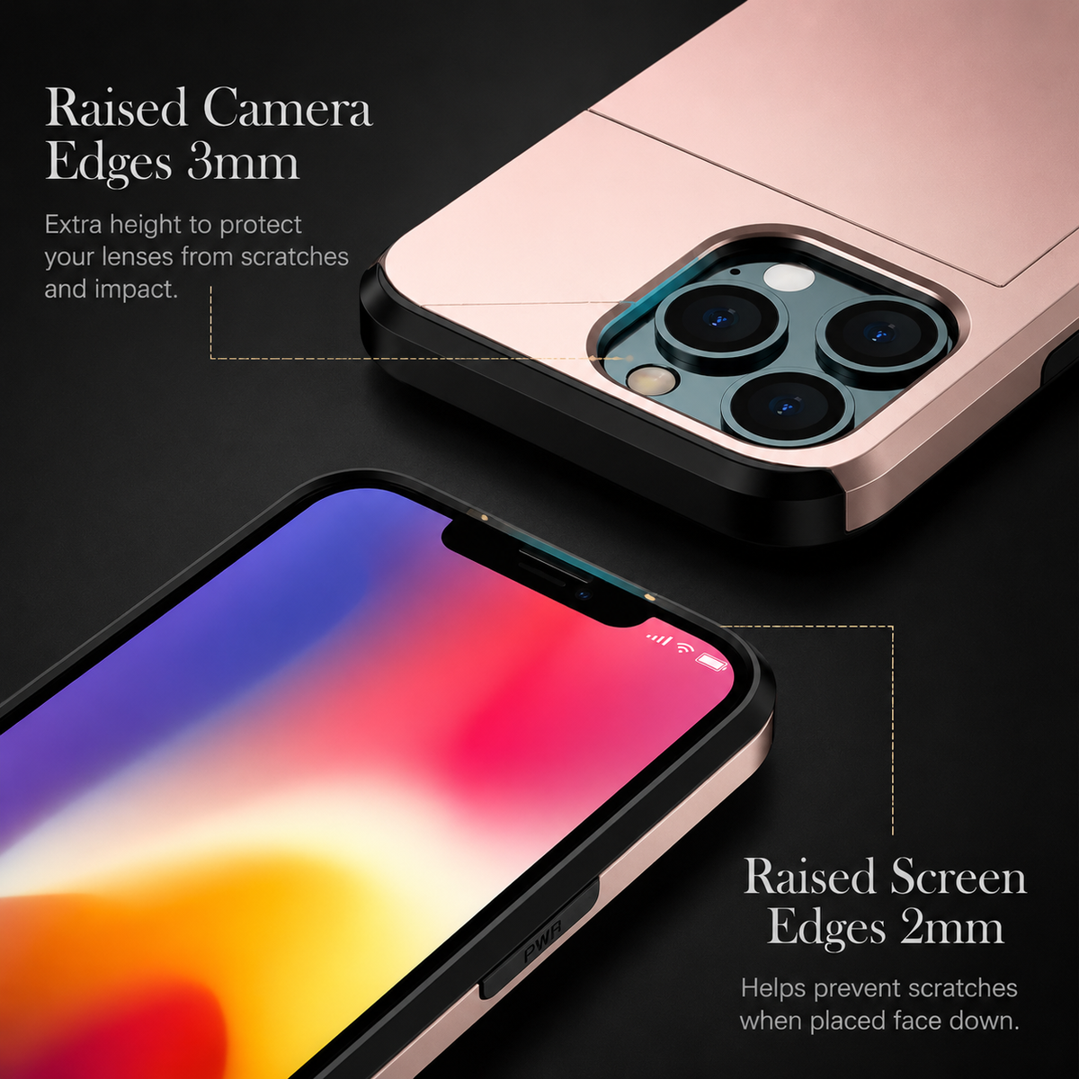 Premium iPhone Case Wallet MagSafe Compatible Dual Layer Slider Card Holder Shockproof Protective Cover Camera Lens Protection Slim Magnetic Design