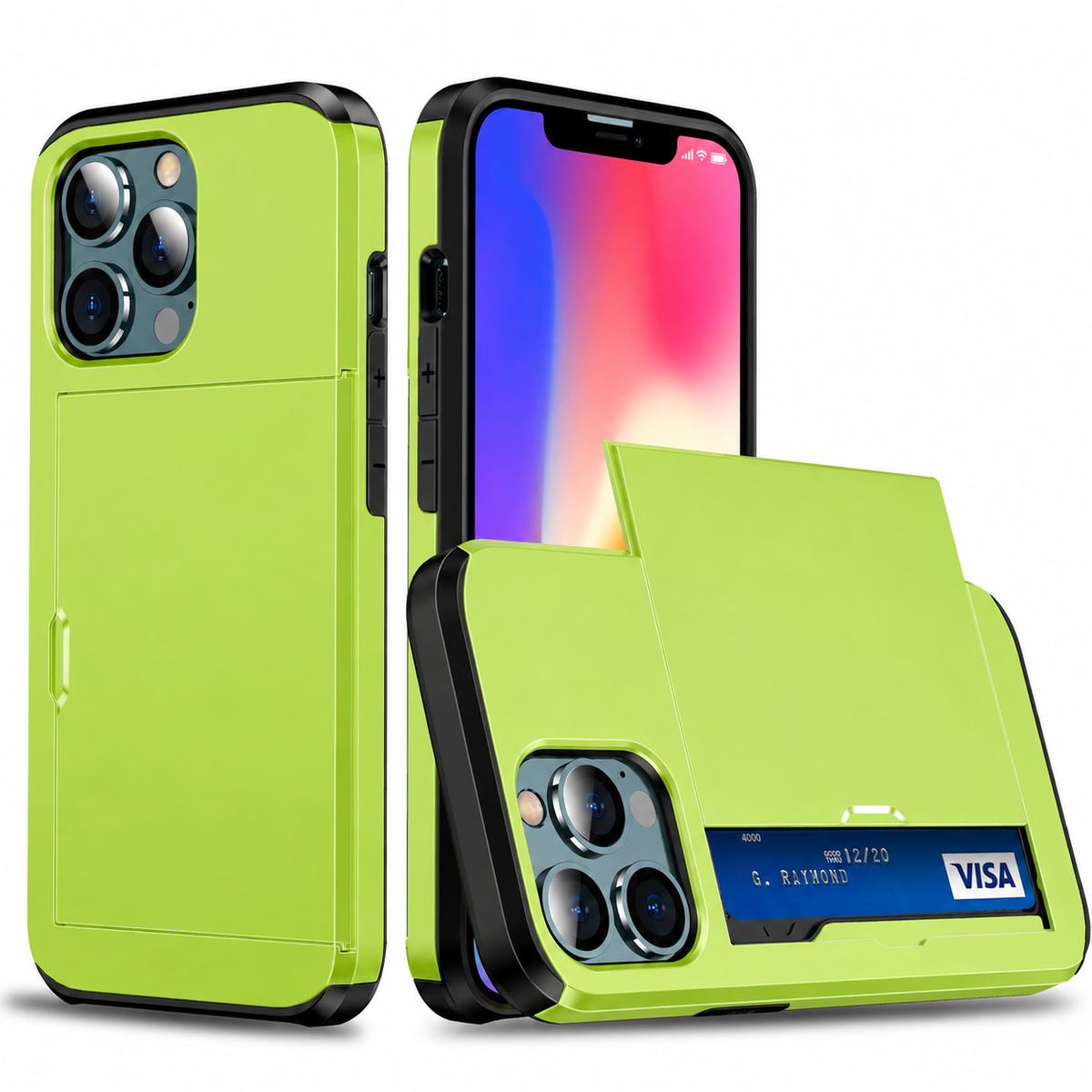 Premium iPhone Case Wallet MagSafe Compatible Dual Layer Slider Card Holder Shockproof Protective Cover Camera Lens Protection Slim Magnetic Design