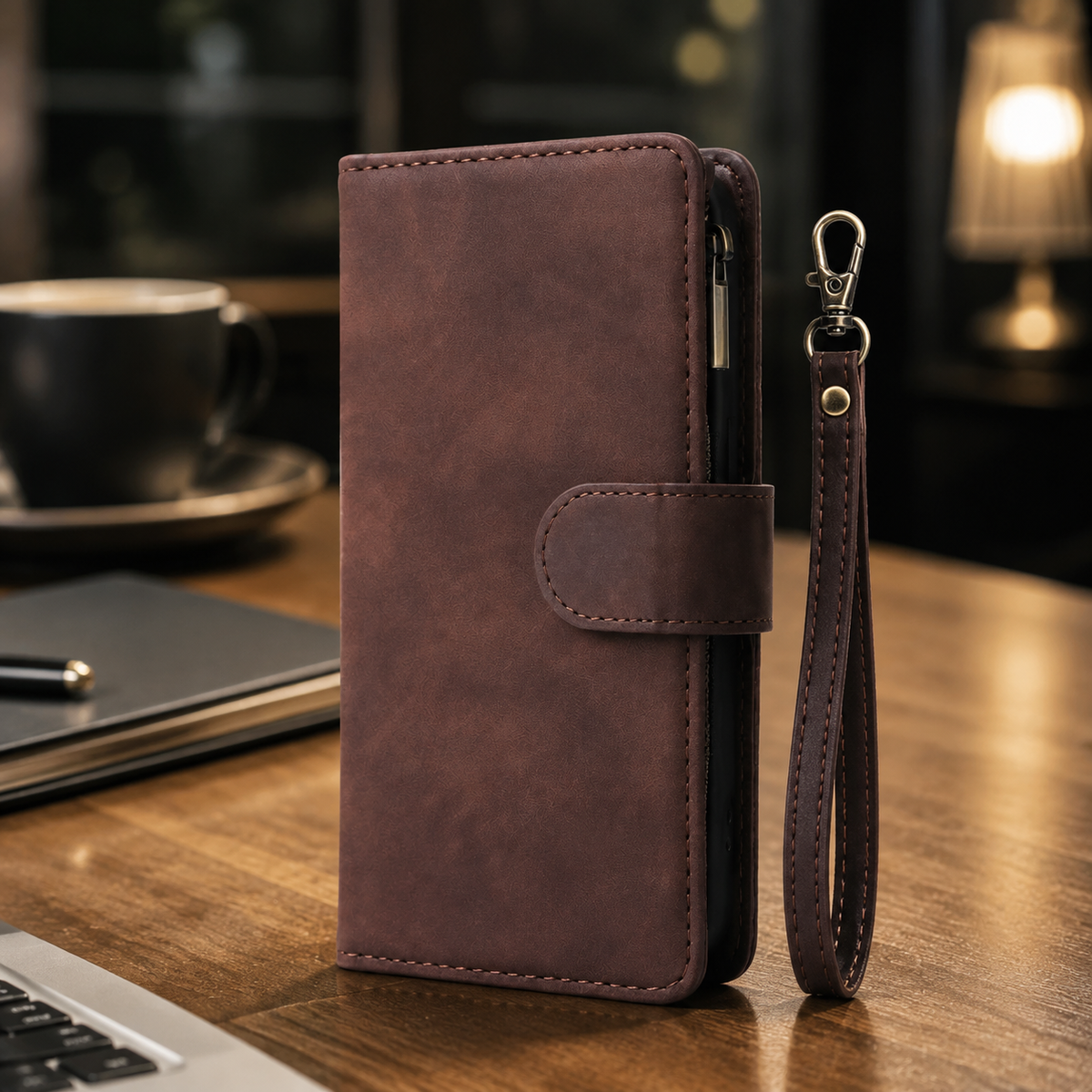 Premium iPhone Case Wallet MagSafe Compatible Leather Card Holder Magnetic Closure Shockproof Protective Cover Camera Lens Protection Slim Design