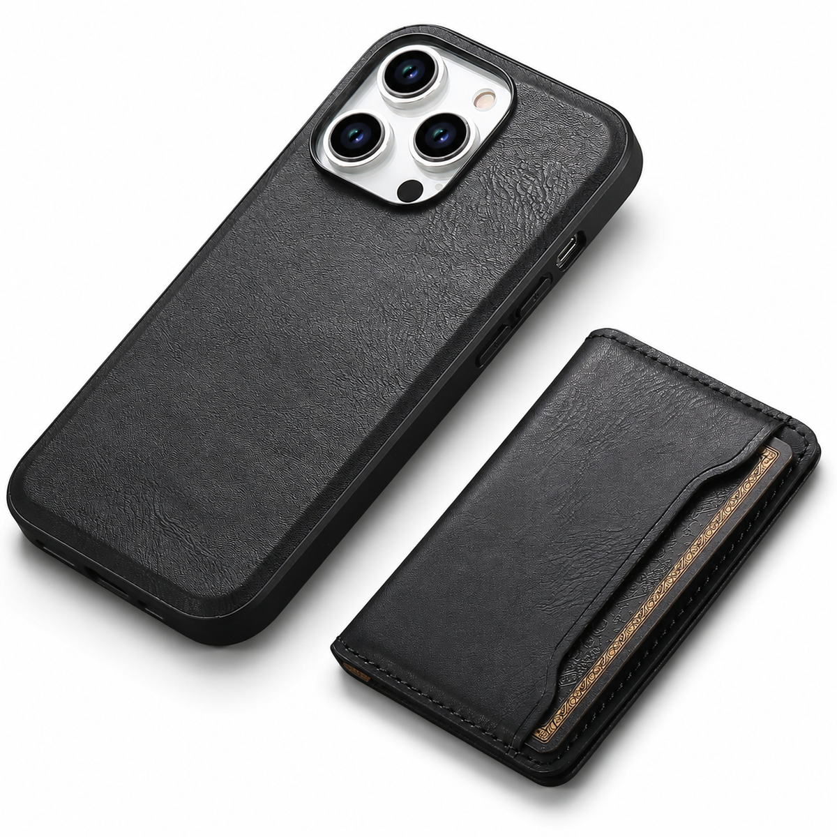 Premium iPhone Case Wallet MagSafe Compatible Leather Card Holder Shockproof Protective Cover Camera Lens Protection Slim Magnetic Stand Design