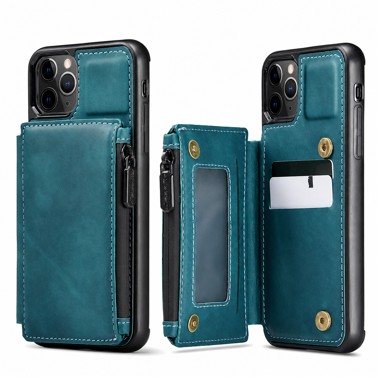 Premium iPhone Case Wallet MagSafe Compatible Leather Card Holder Stand Shockproof Protective Cover Camera Lens Protection Slim Magnetic Design