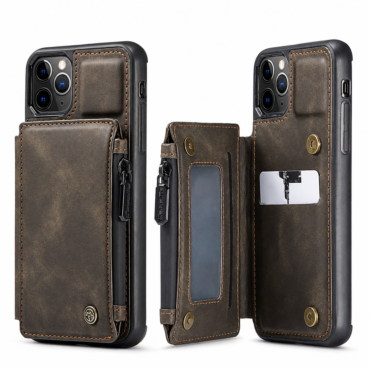 Premium iPhone Case Wallet MagSafe Compatible Leather Card Holder Stand Shockproof Protective Cover Camera Lens Protection Slim Magnetic Design