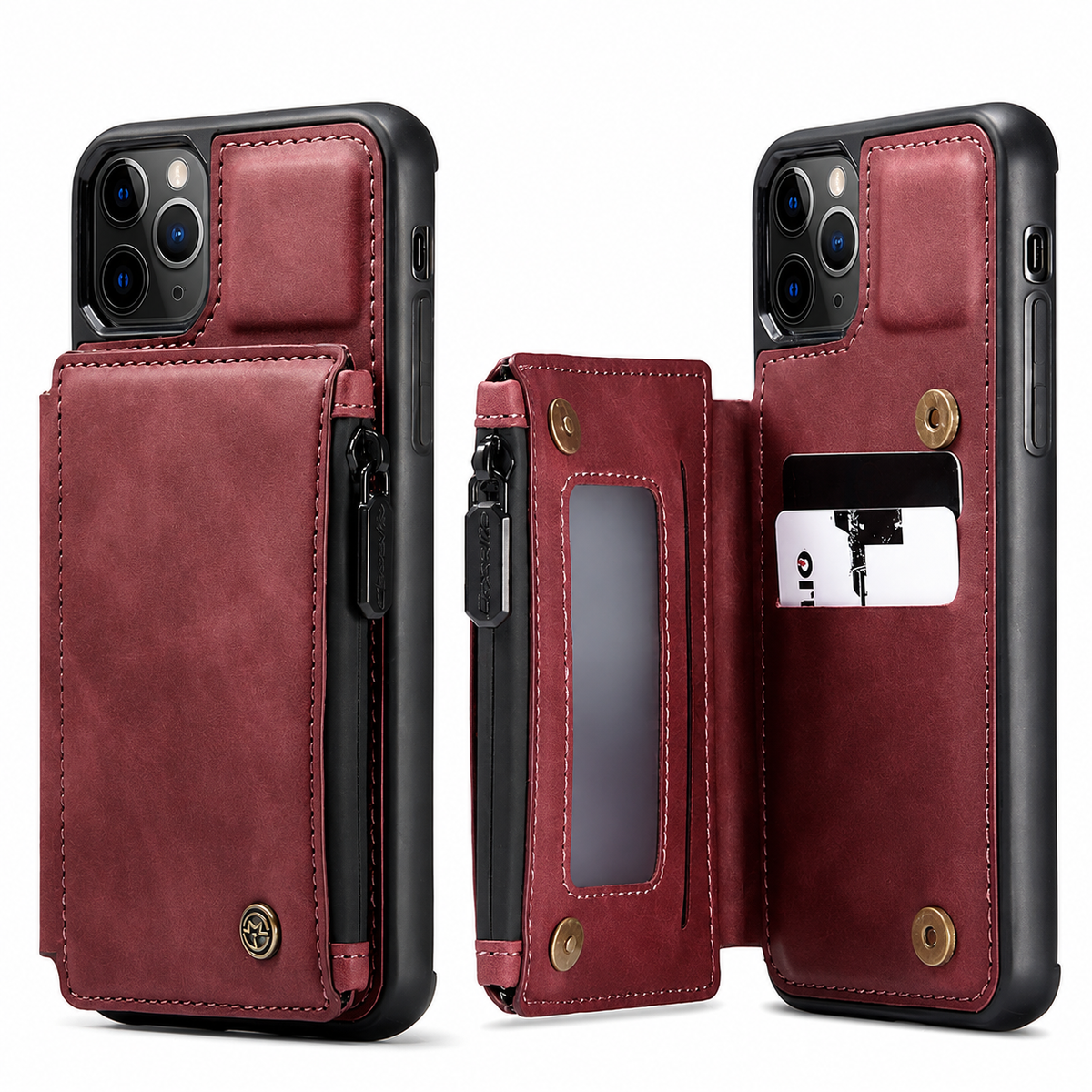 Premium iPhone Case Wallet MagSafe Compatible Leather Card Holder Stand Shockproof Protective Cover Camera Lens Protection Slim Magnetic Design