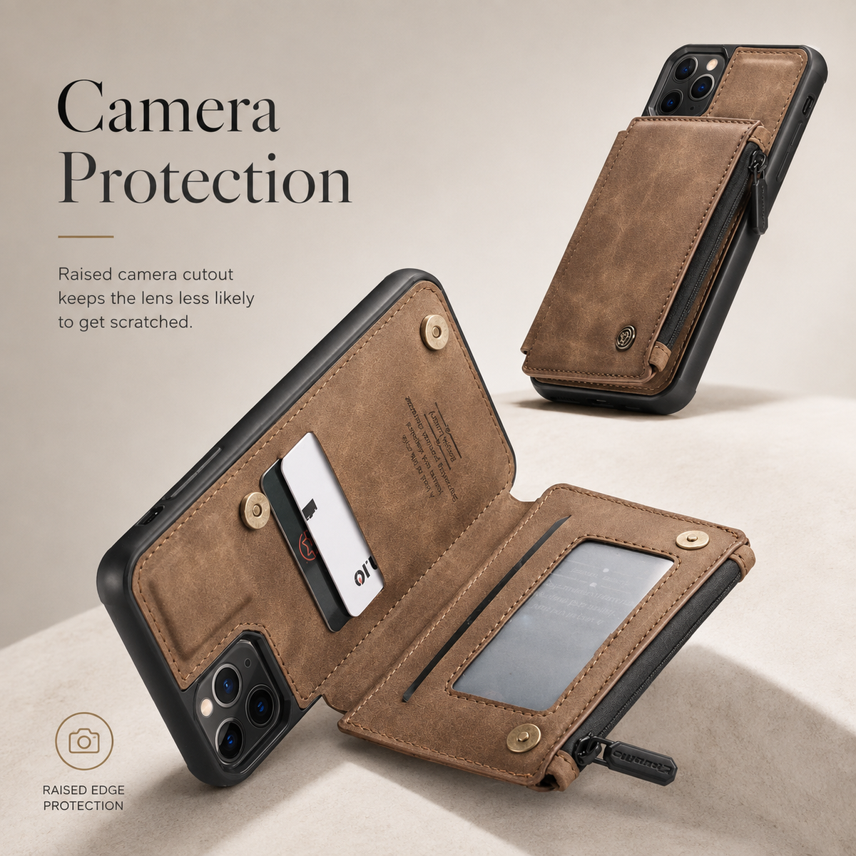 Premium iPhone Case Wallet MagSafe Compatible Leather Card Holder Stand Shockproof Protective Cover Camera Lens Protection Slim Magnetic Design