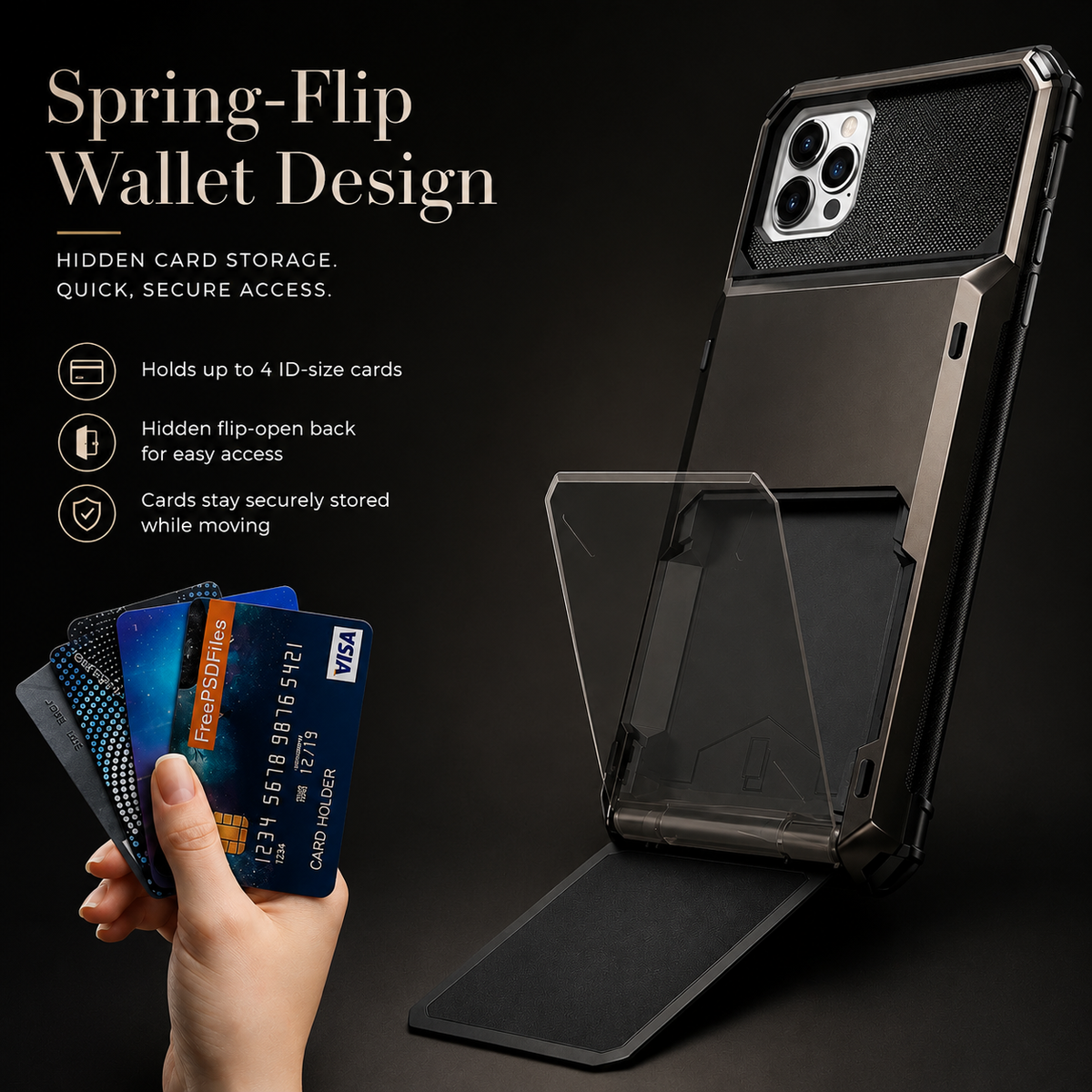 Premium iPhone Case Wallet MagSafe Compatible Magnetic Card Holder Shockproof Protective Cover Camera Lens Protection Slim Full Coverage