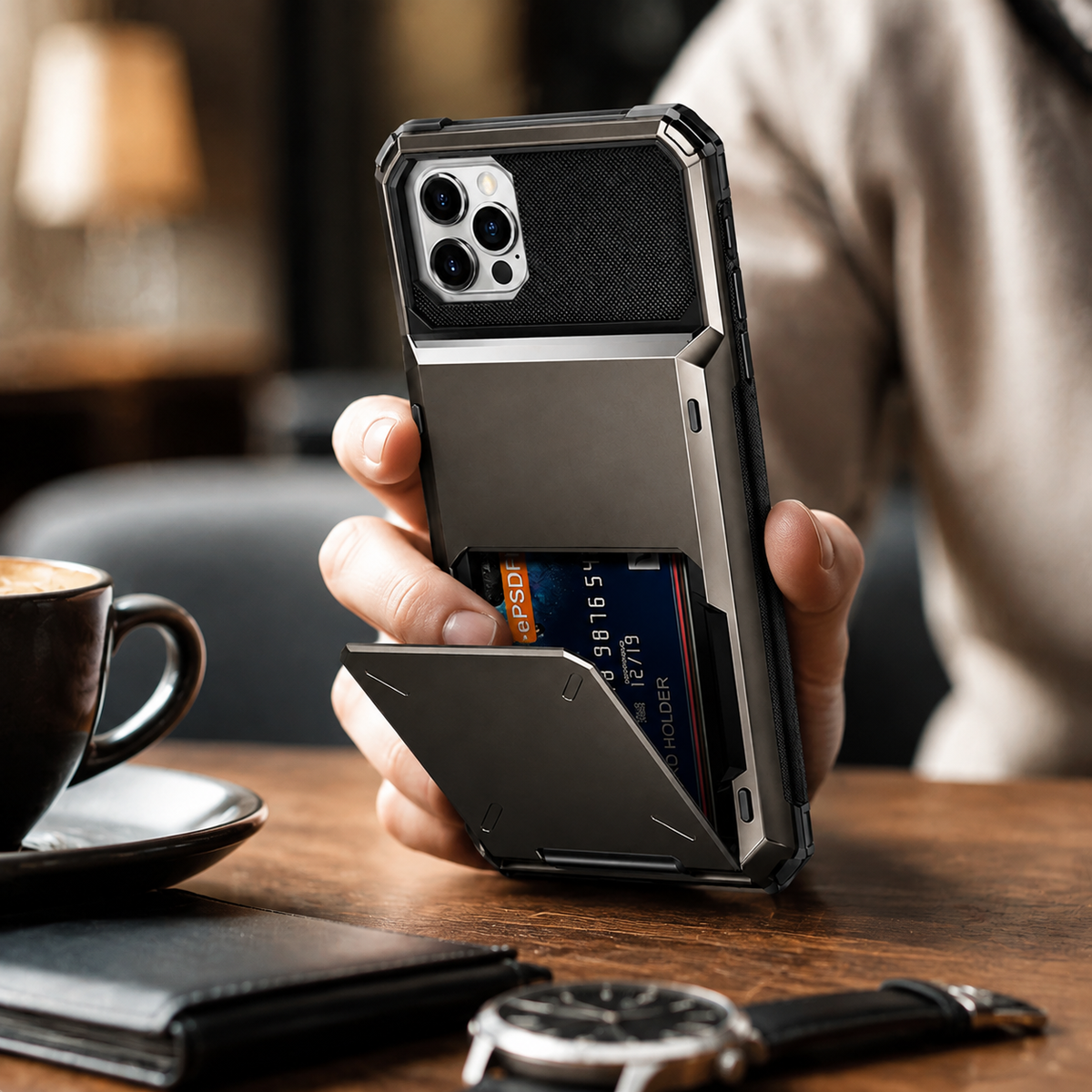 Premium iPhone Case Wallet MagSafe Compatible Magnetic Shockproof Protective Cover 4 Card Holder Camera Lens Protection Slim Leather Stand Design