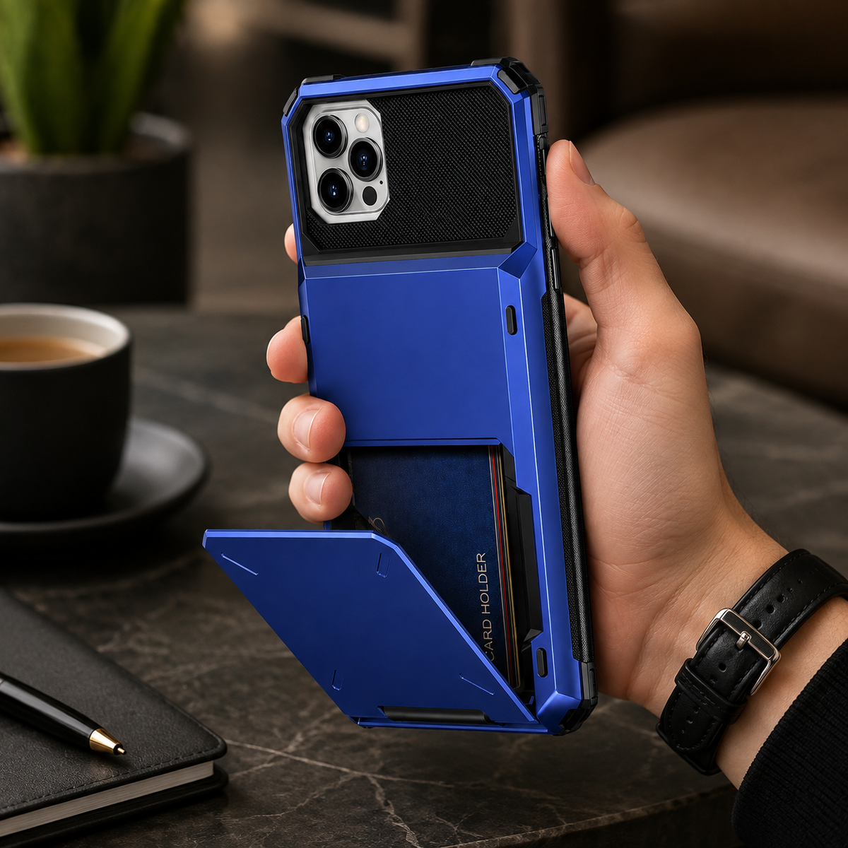 Premium iPhone Case Wallet MagSafe Compatible Magnetic Shockproof Protective Cover 4 Card Holder Camera Lens Protection Slim Leather Stand Design