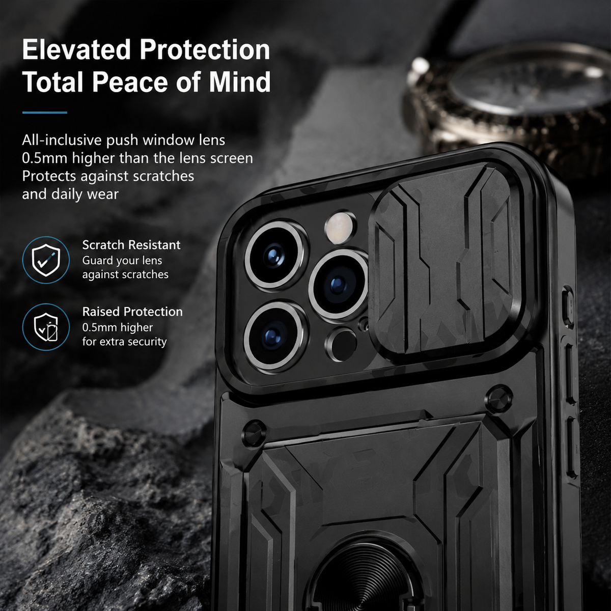 Premium iPhone Case Wallet MagSafe Compatible Silicone Card Holder Ring Stand Shockproof Protective Cover Camera Lens Protection Slim Design