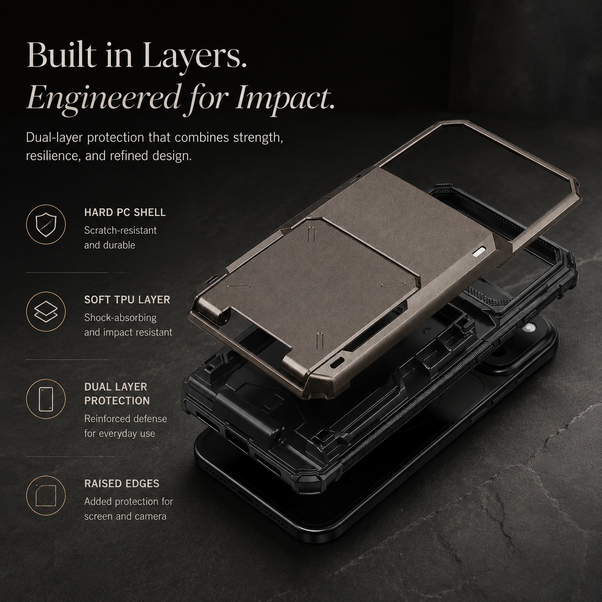 Premium iPhone Case Wallet MagSafe Compatible Slide Card Holder Armor Cover Shockproof Protection Camera Lens Guard Slim Magnetic Kickstand Durable Design