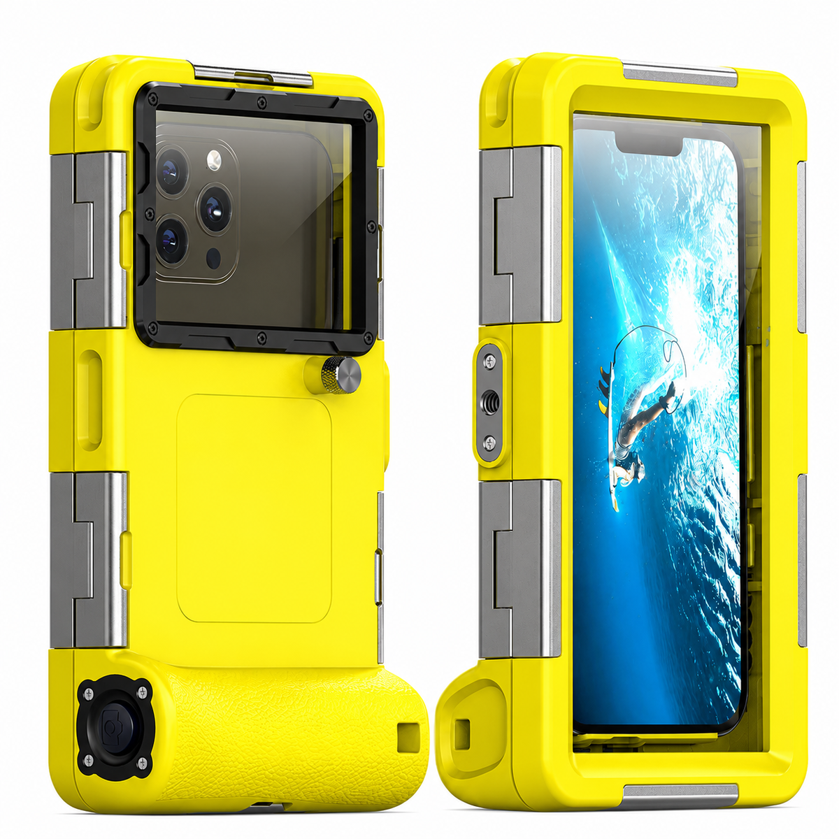 Premium iPhone Case Waterproof Diving Pouch IP68 Underwater Protective Cover Shockproof PC TPU Anti Scratch Lanyard Full Coverage Swimming Photography