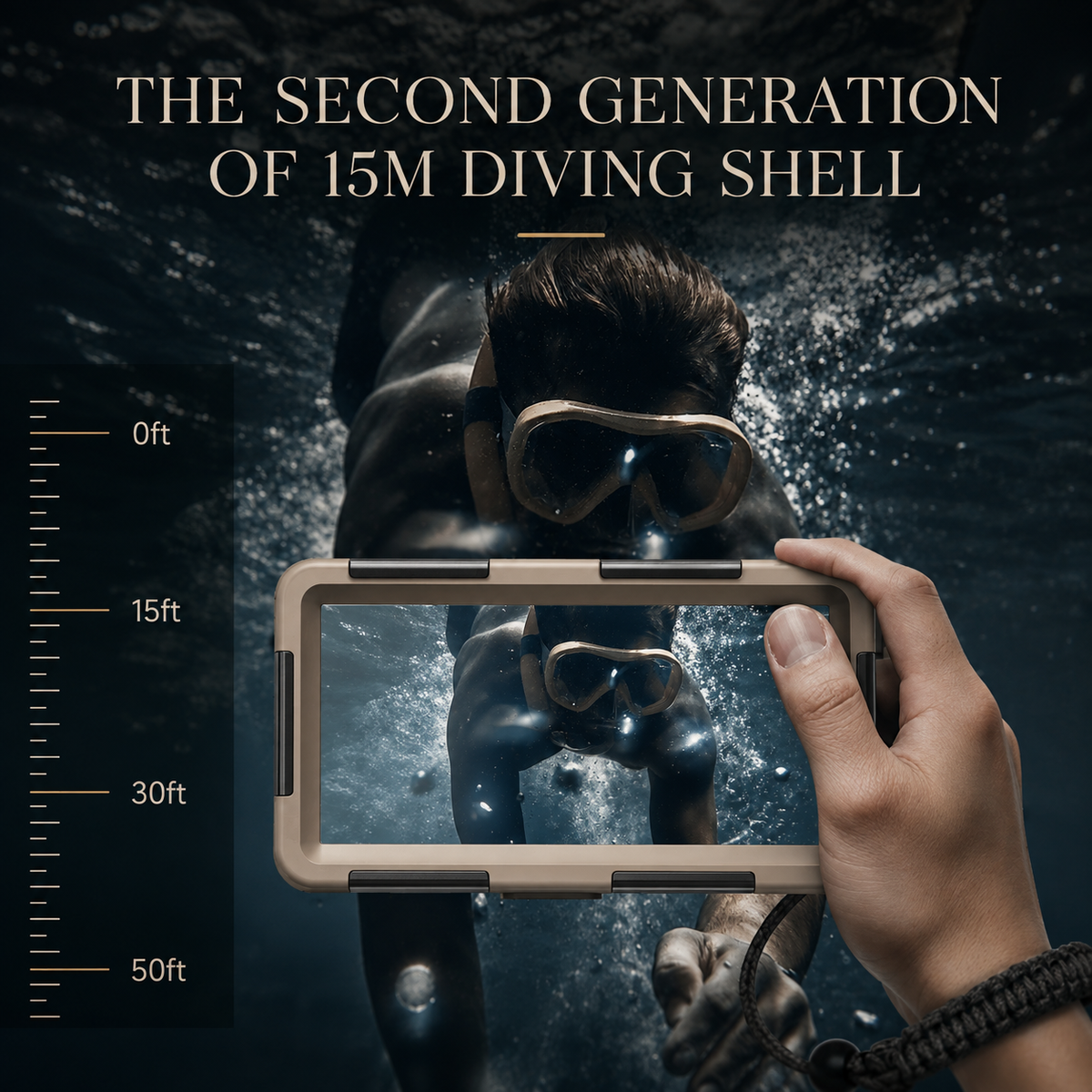 Premium iPhone Case Waterproof Diving Pouch IP68 Underwater Protective Cover Shockproof PC TPU Anti Scratch Lanyard Full Coverage Swimming Photography