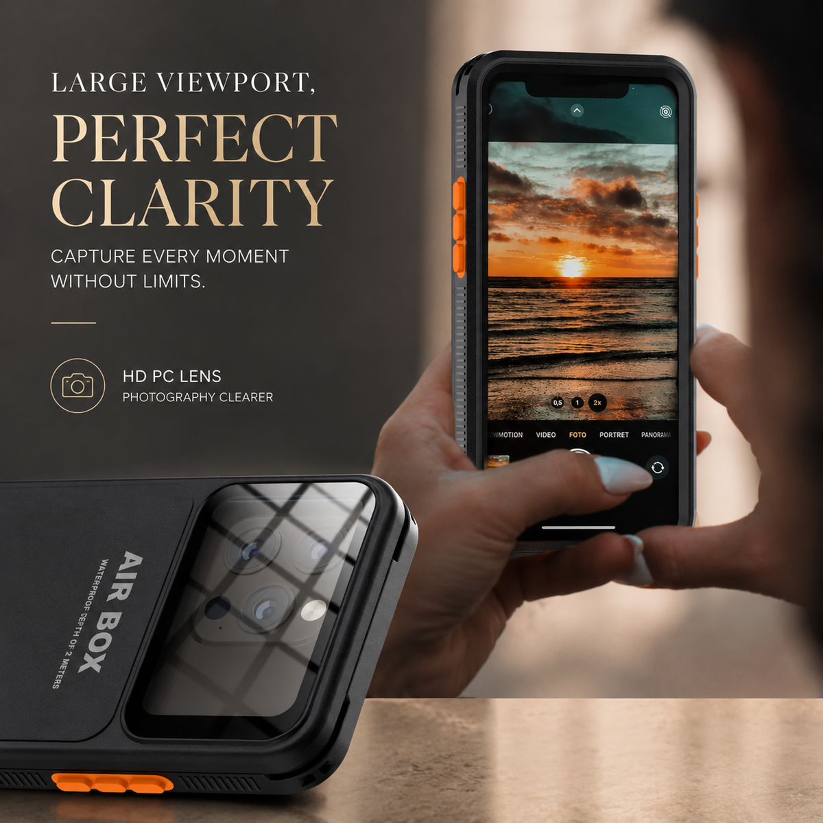Premium iPhone Case Waterproof Shockproof Protective Cover IP68 Full Body Sealed Design Dustproof Underwater Protection Outdoor Slim Durable Design