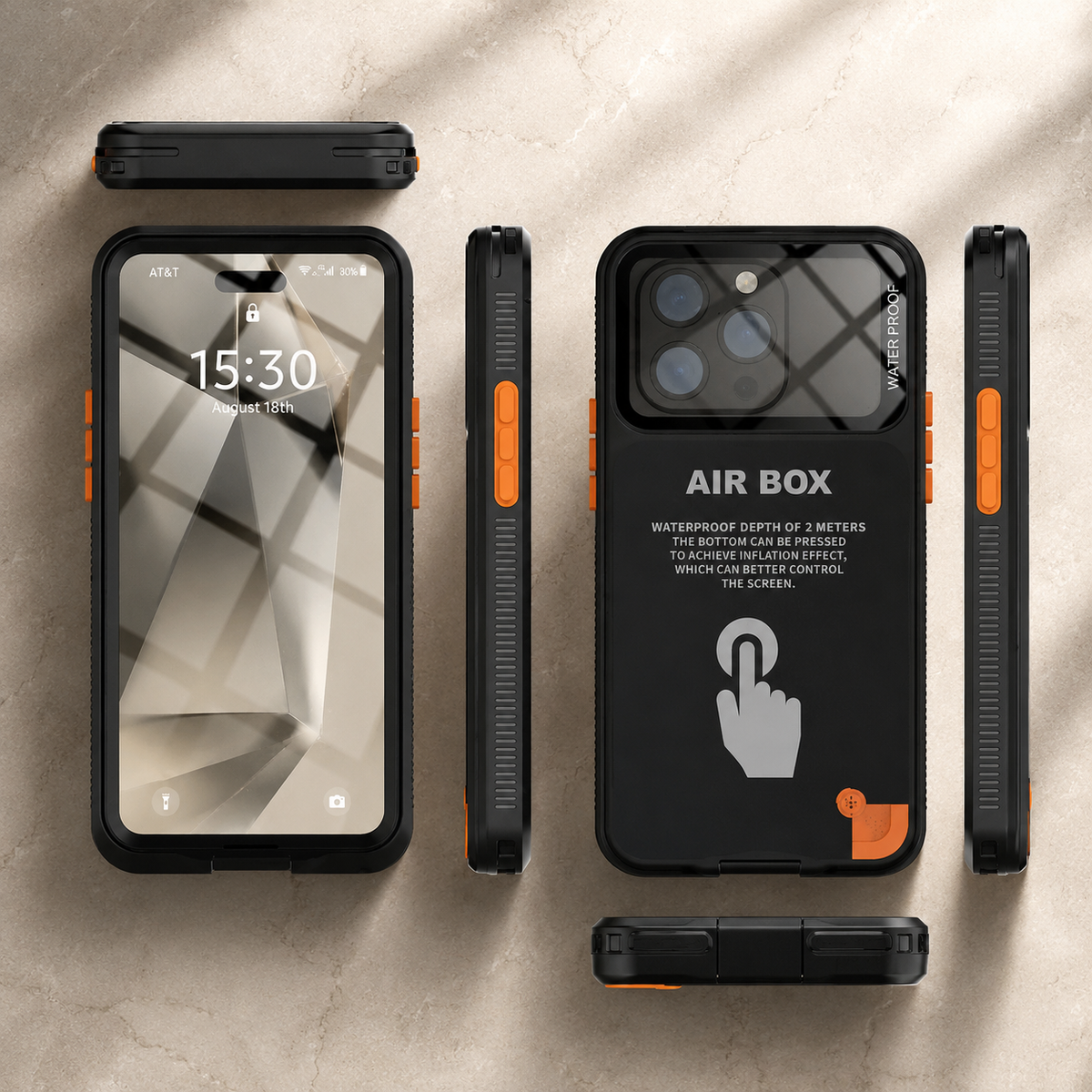 Premium iPhone Case Waterproof Shockproof Protective Cover IP68 Full Body Sealed Design Dustproof Underwater Protection Outdoor Slim Durable Design